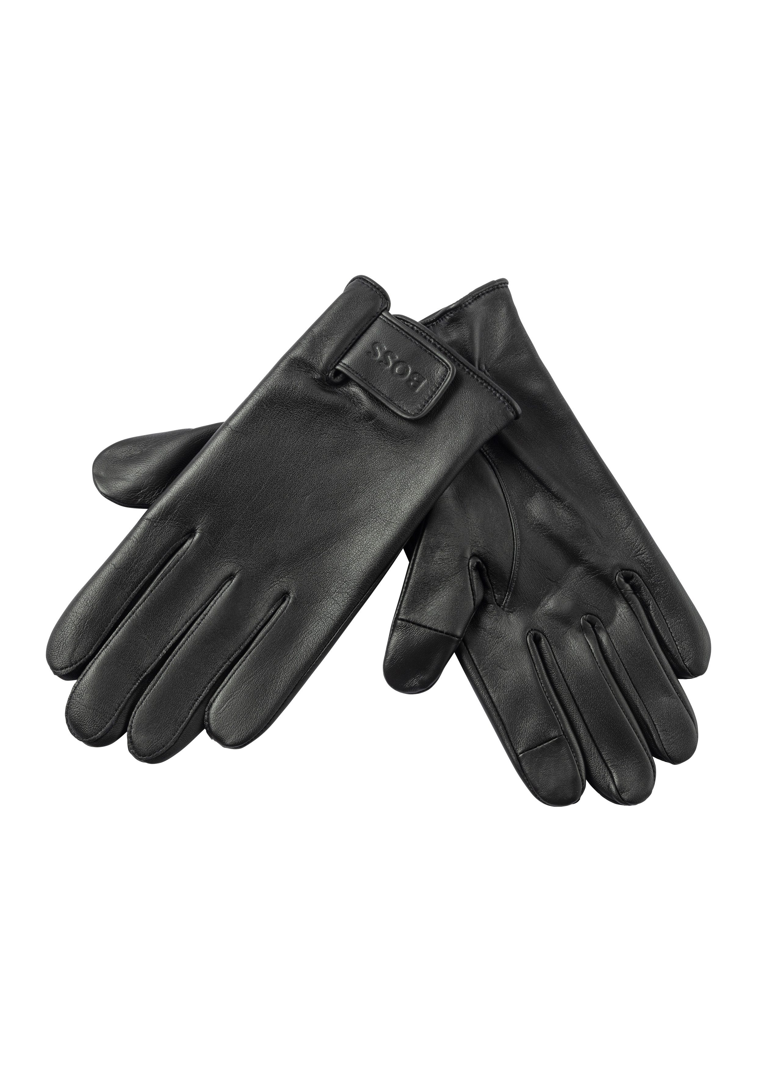 Boss Leren handschoenen Helkop1 met touch tech vingertoppen