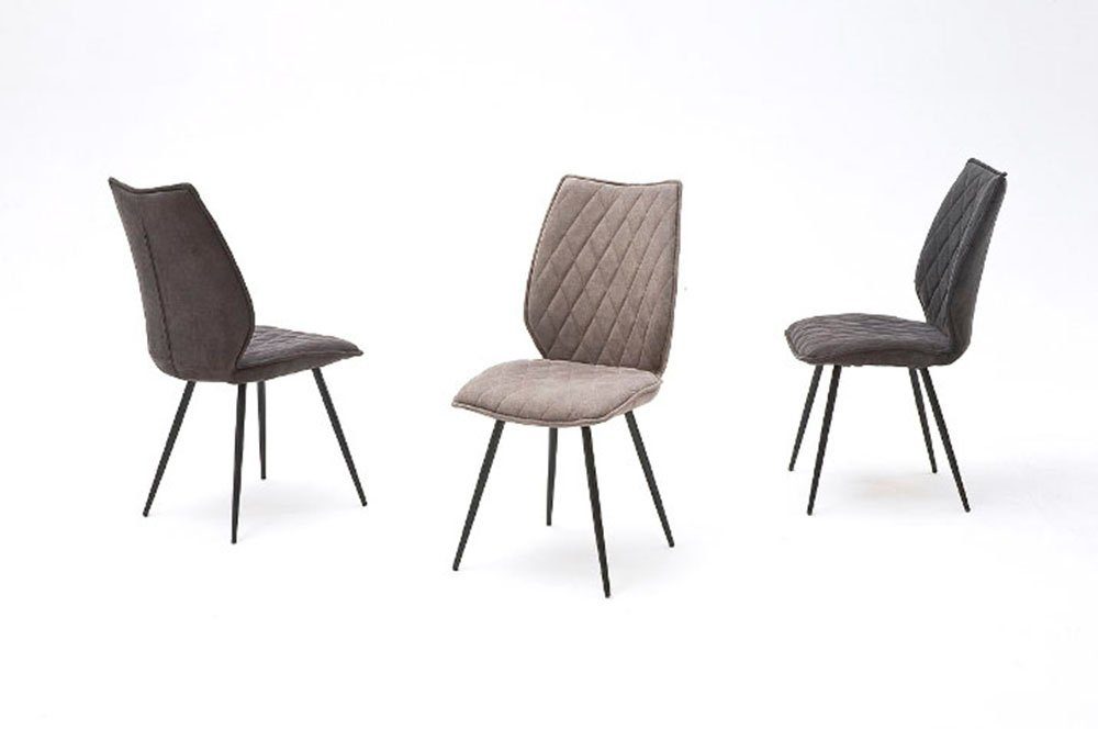 MCA furniture Eetkamerstoel Navarra (2-pack), frame ronde buis, antieke look, 180° draaibaar, belastbaar 120 kg 4 poot stoelen zwart