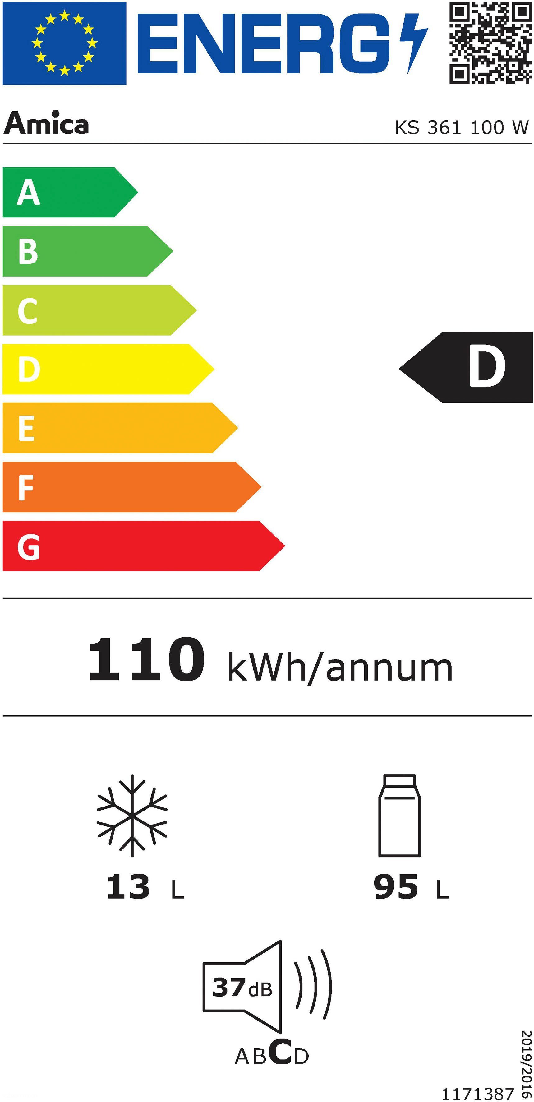 Amica Koelkast KS 361 100 W