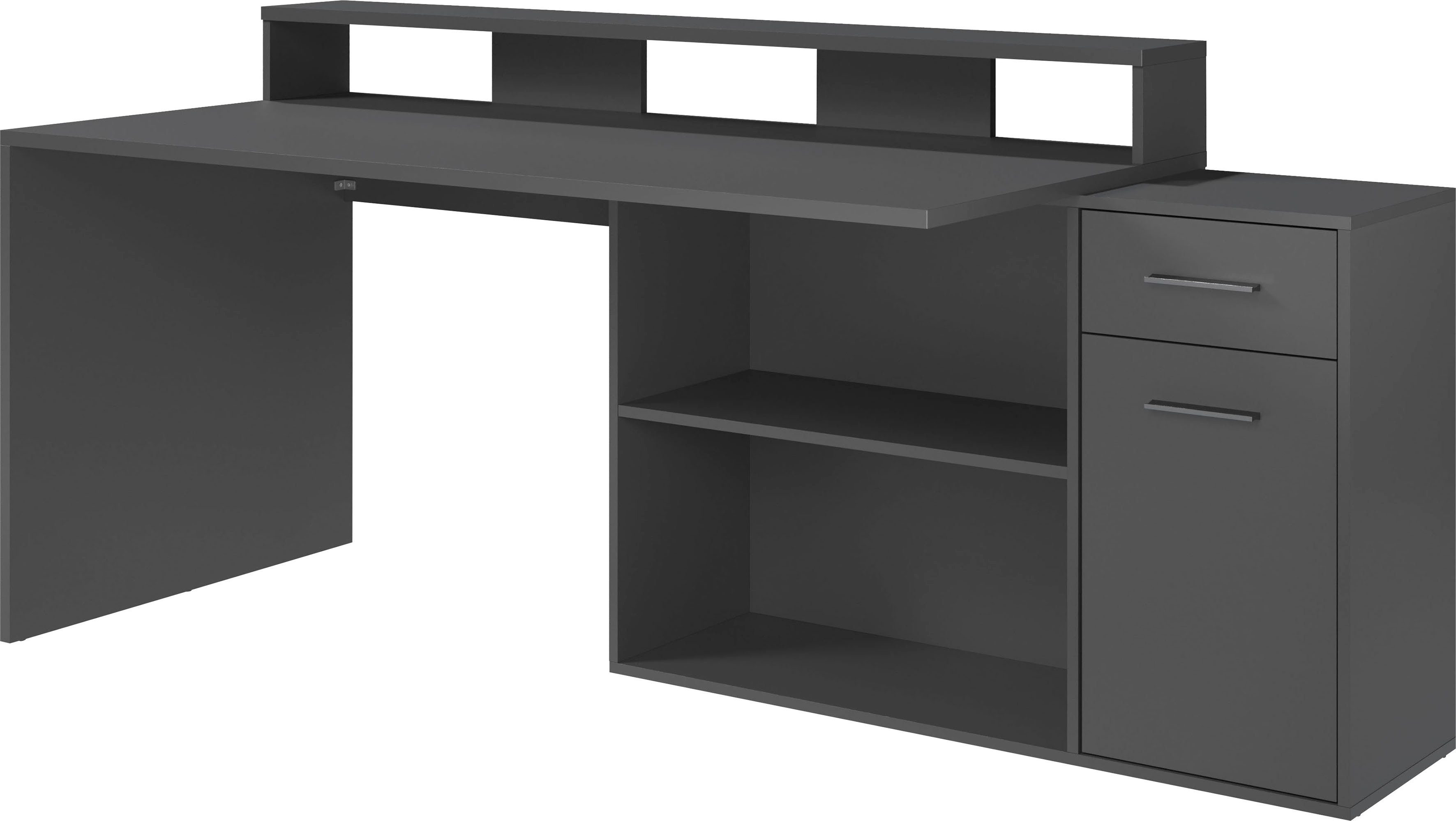 INOSIGN Bureau CHESTER Gamingtafel met lowboard - werktafel afmetingen (B/D/H) 160/115/92 cm (2 stuks)