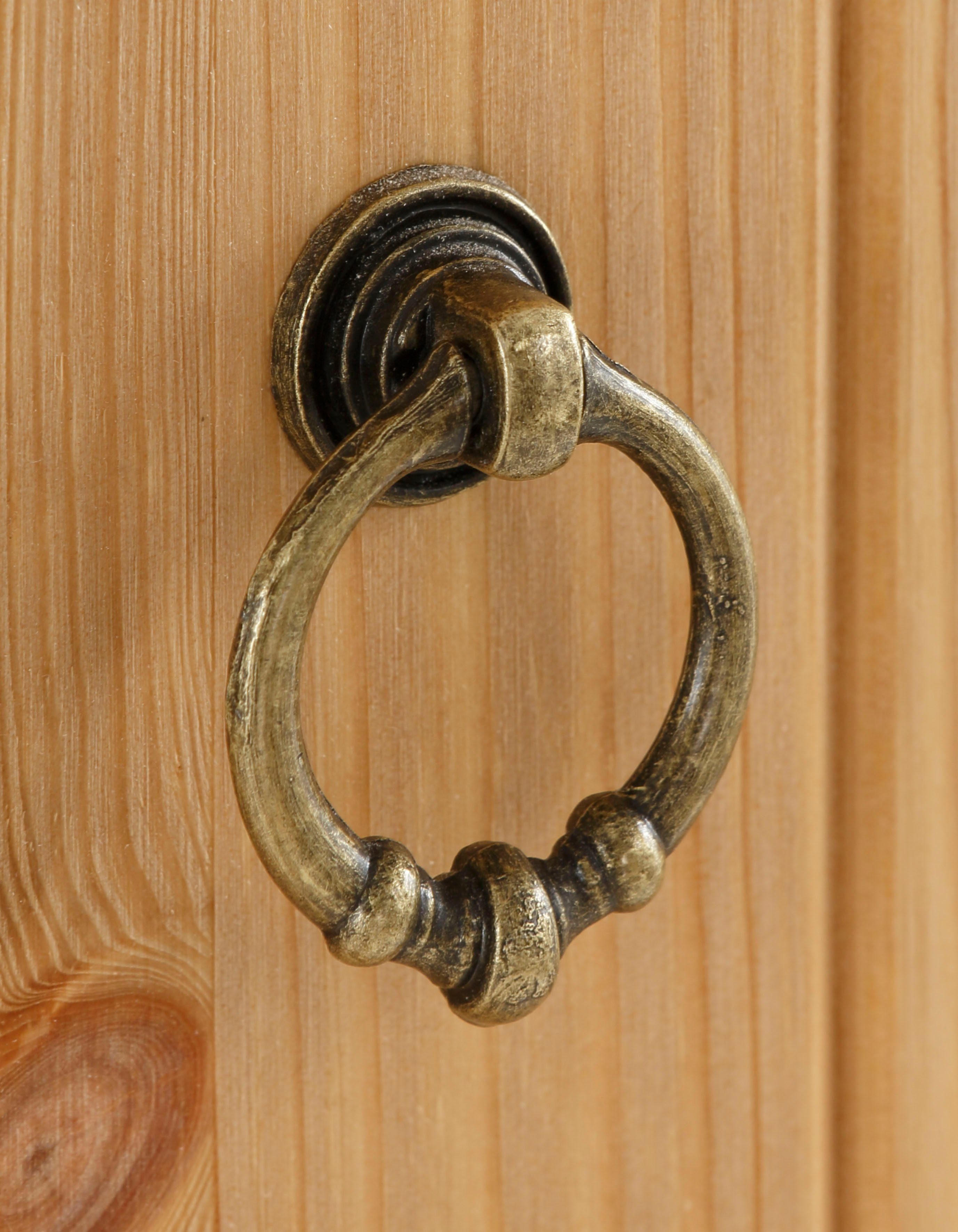Home affaire Kledingkast Indra van massief dennenhout, met spiegel, discreet ornament