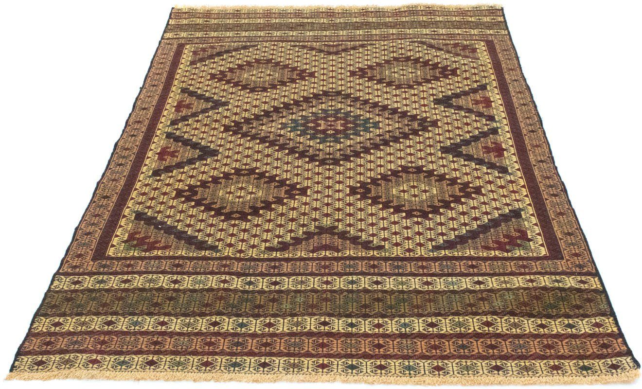 morgenland Wollen kleed Kelim Afghan vloerkleed met de hand geweven blauw Laagpolig