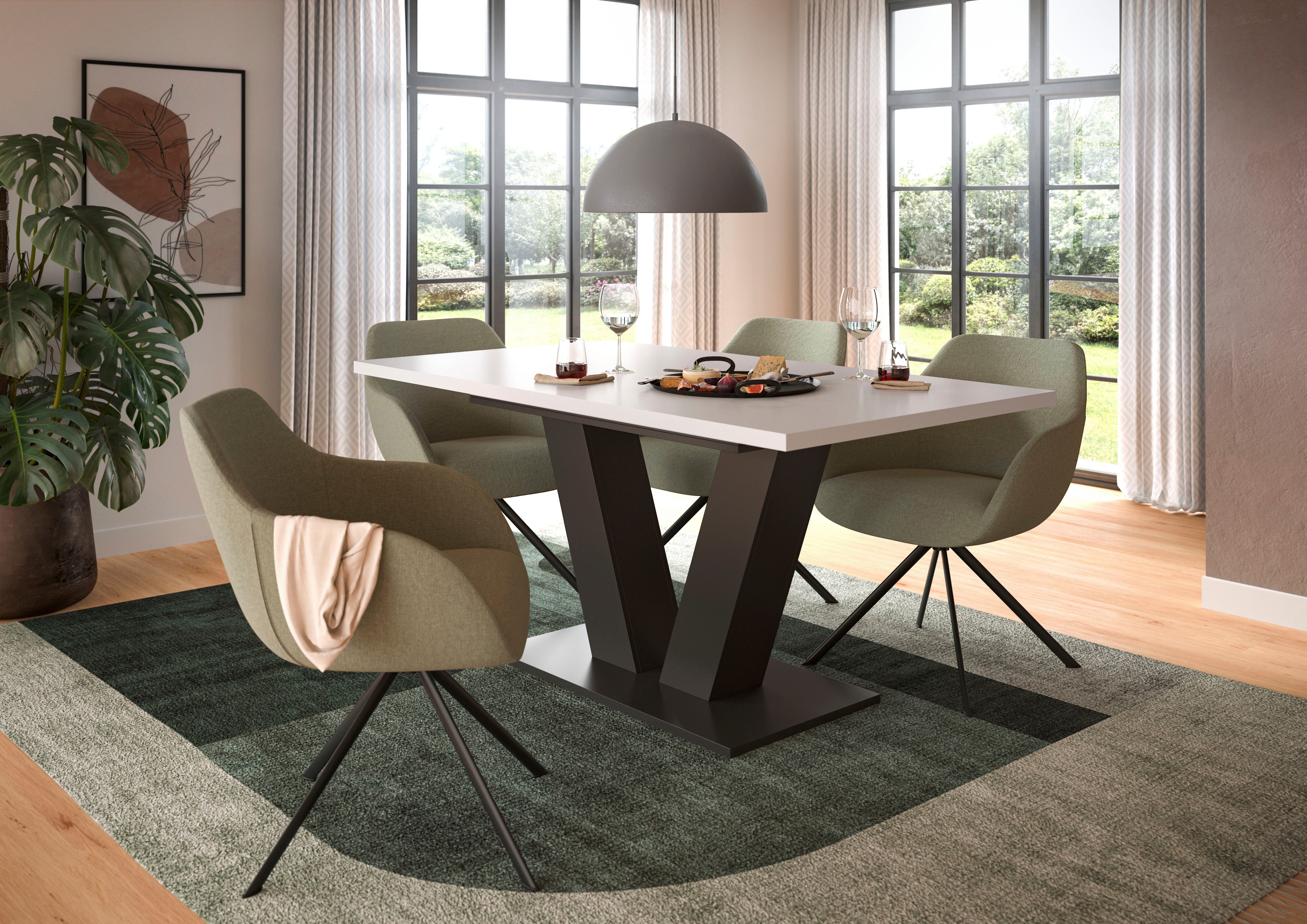 INOSIGN Eettafel Motus, uitschuifbaar 150 - 190 cm, inclusief 40 cm inlegplaat