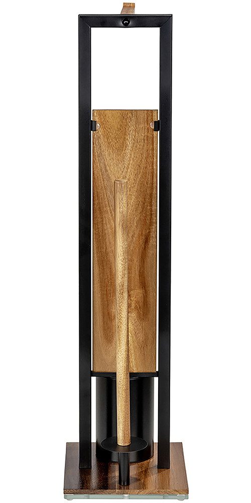 WENKO Toiletset Model Rivalta Acacia geïntegreerde toiletpapierhouder en wc-borstelhouder, acaciahout