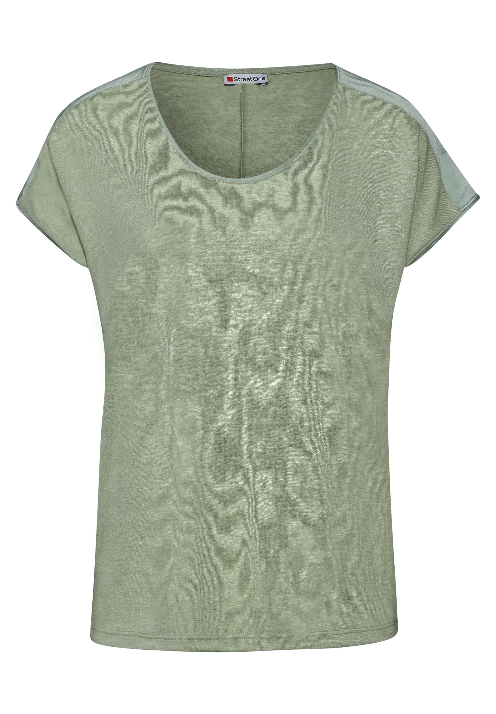 STREET ONE Shirttop met linnen melange-look