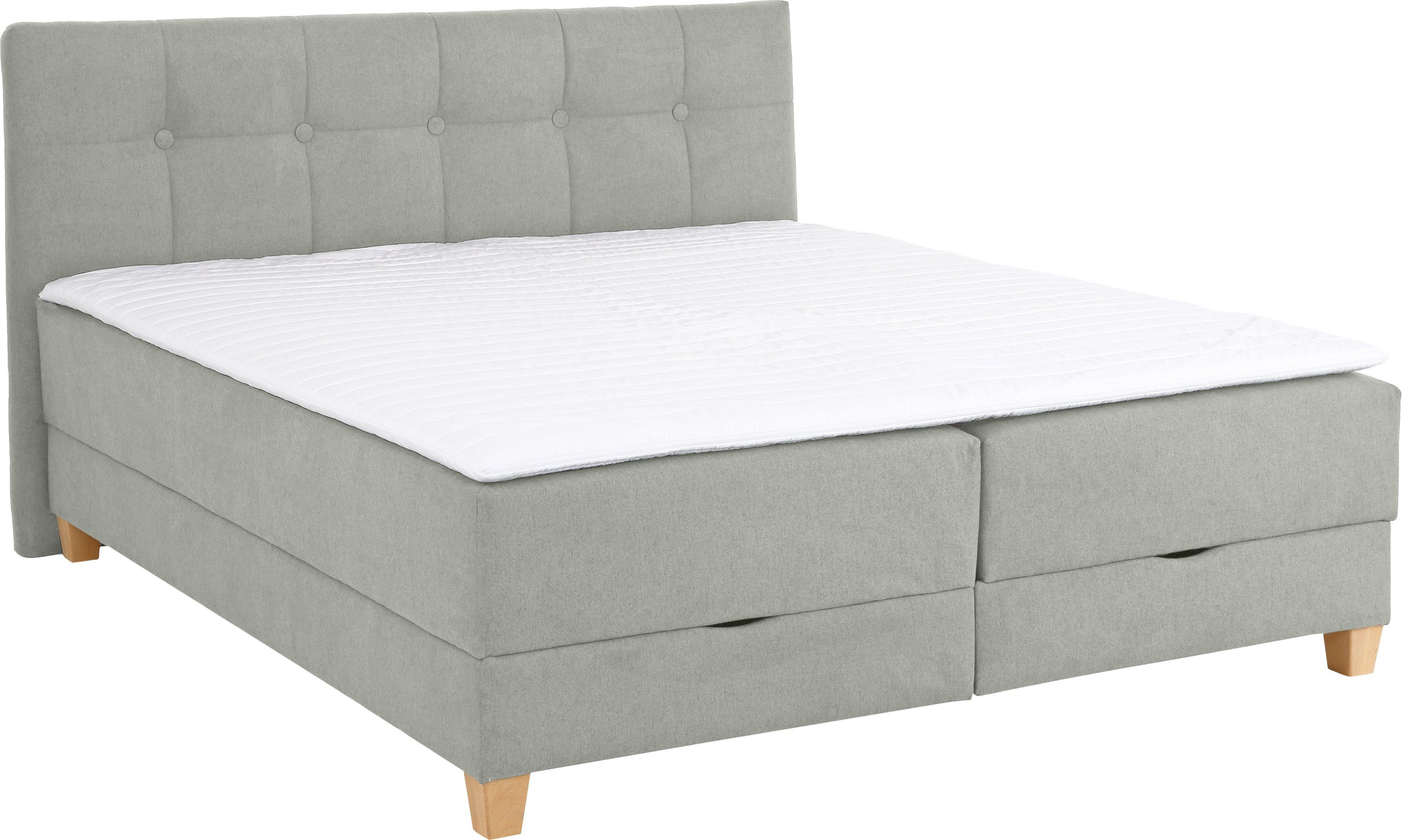 Home affaire Boxspring Lonrai in h2, h3 & h4 en xxl - verlengde 220 cm kiesbaar, incl. topper