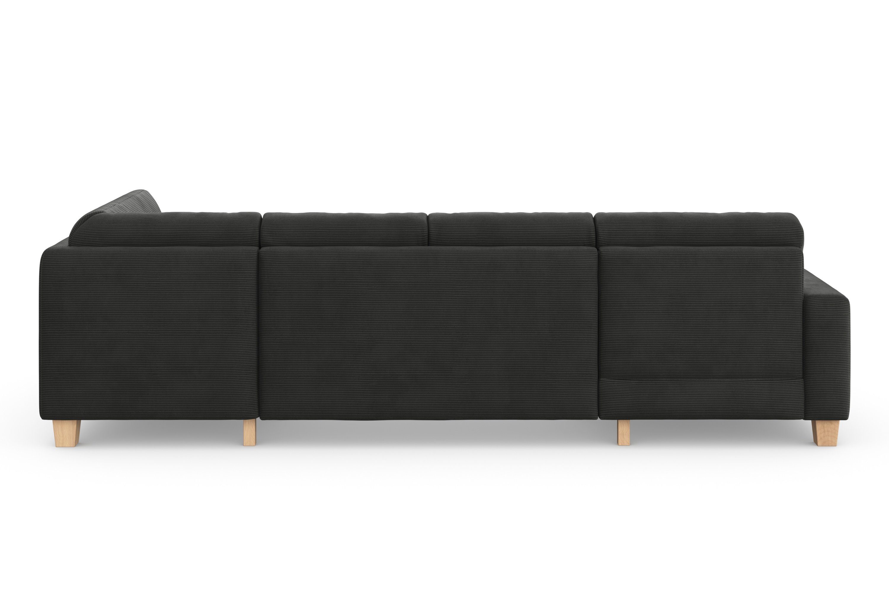 Home affaire Zithoek SUMMER U-vorm met of zonder slaapfunctie en bedkist, cordbekleding