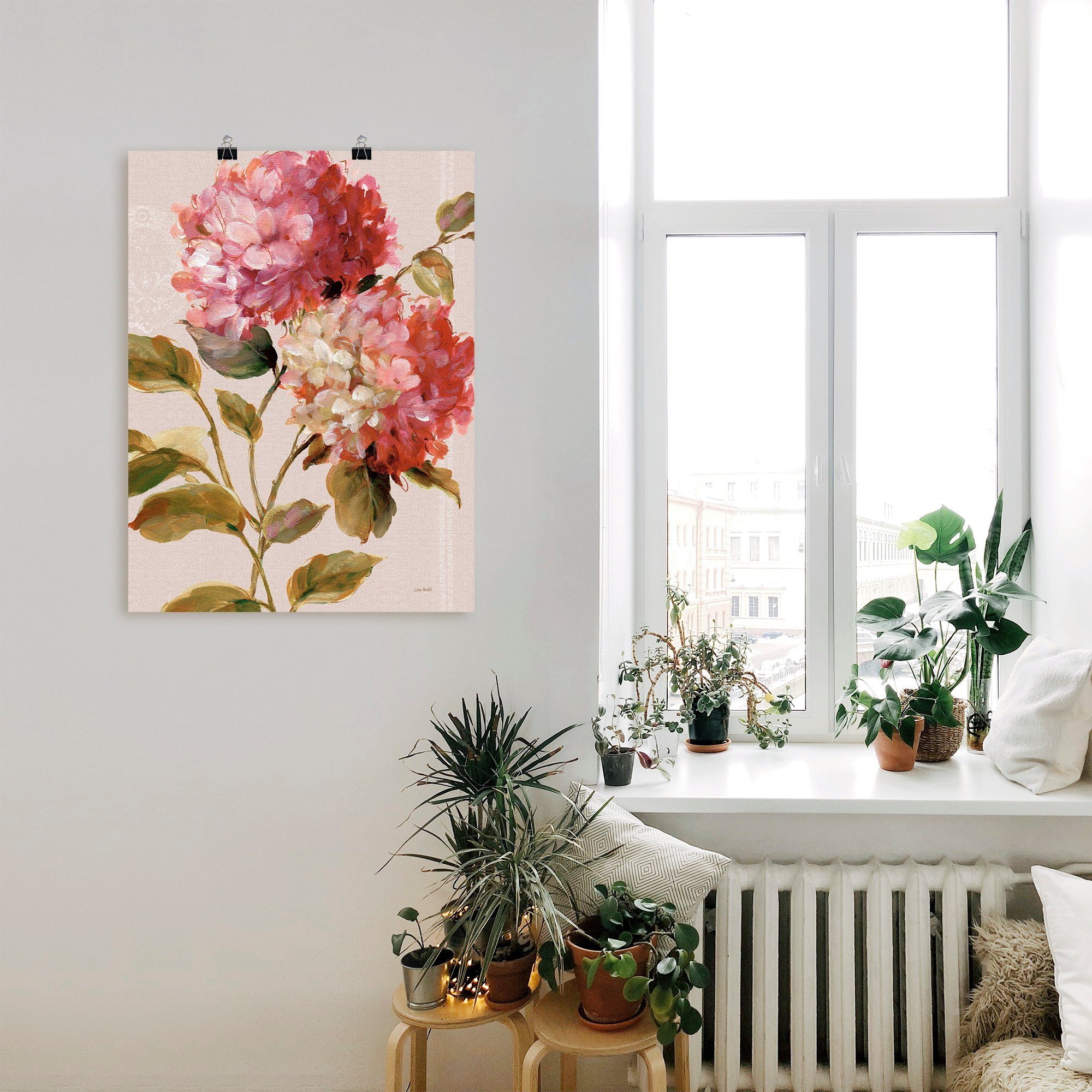 Artland Artprint Harmonieuze hortensia's als artprint op linnen, poster in verschillende formaten maten