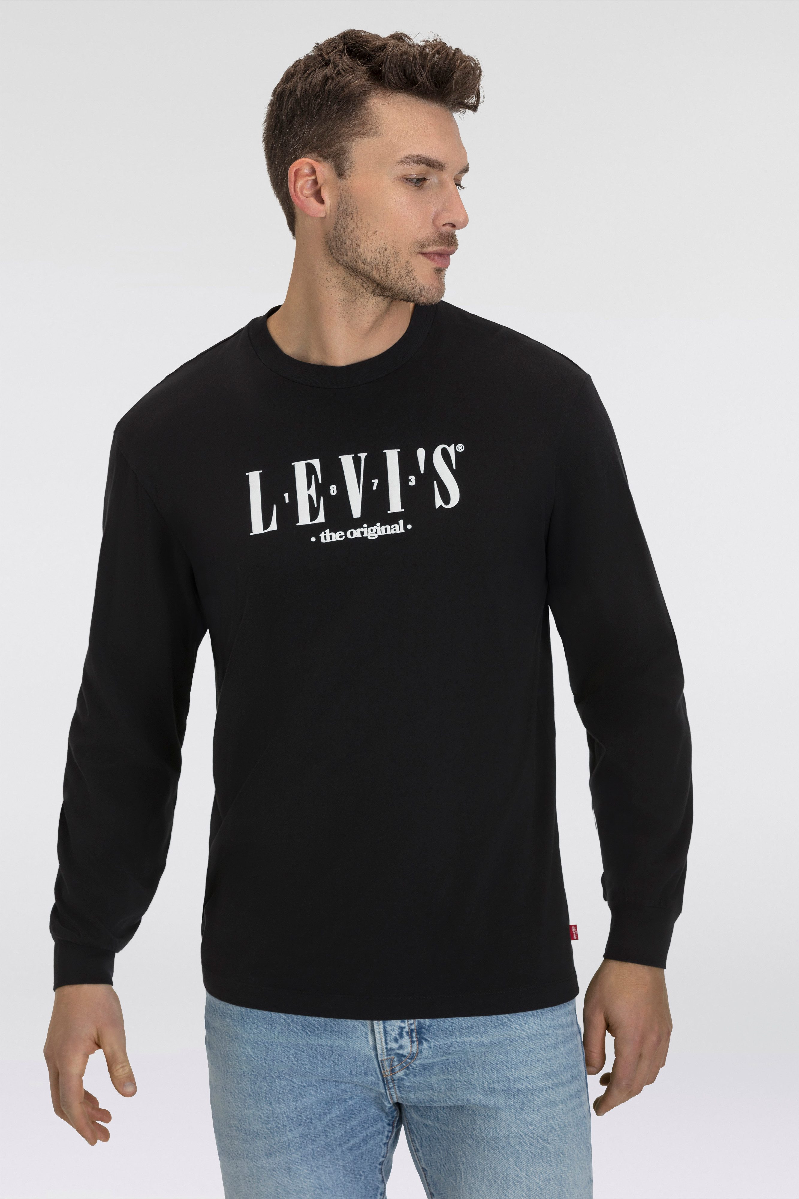 Levi's® Shirt met lange mouwen met een logo-opschrift