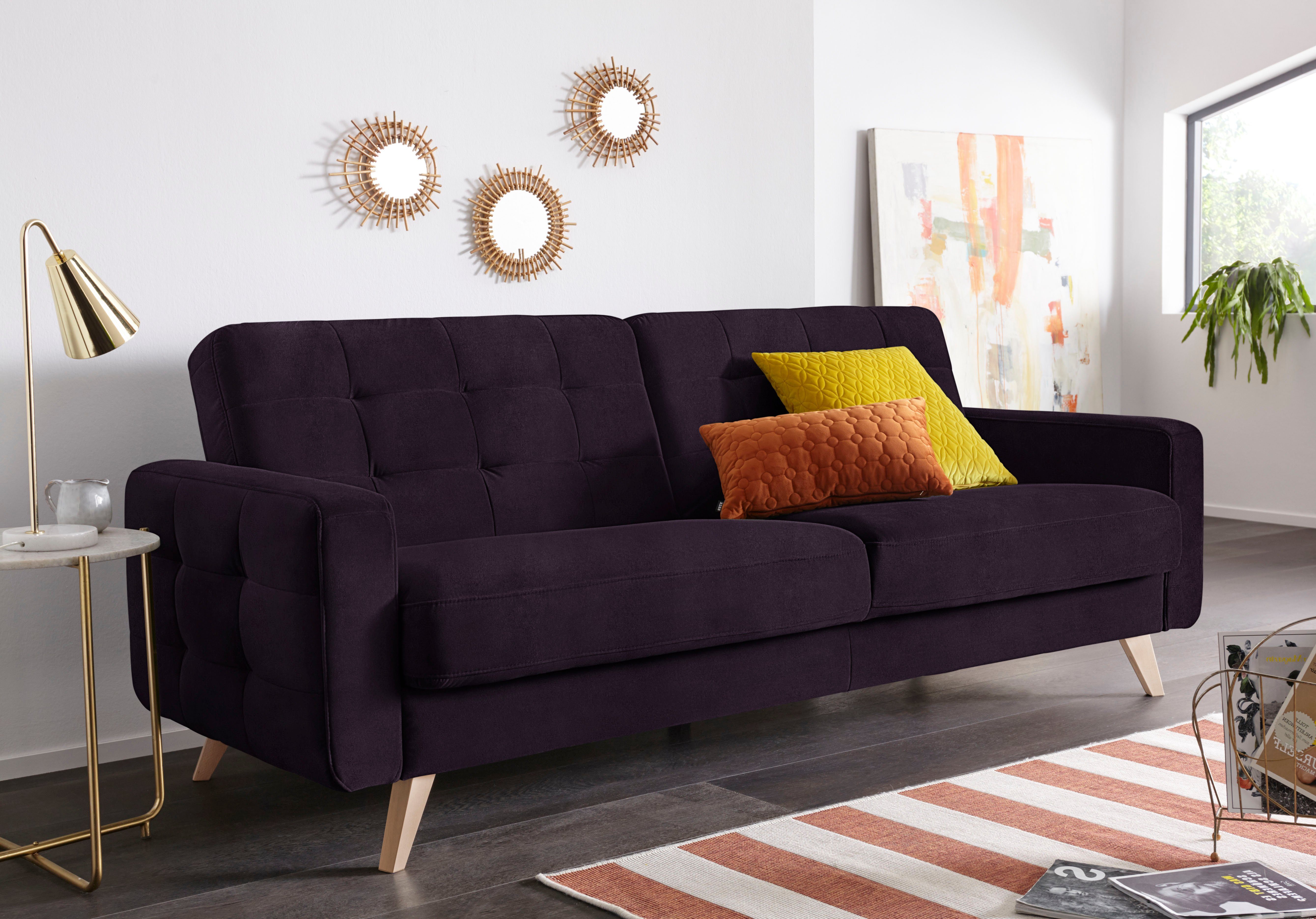 exxpo - sofa fashion 3-zitsbank Nappa, compact en comfortabel, handig, tijdloos design, L-vorm roze, 3-zitsbanken