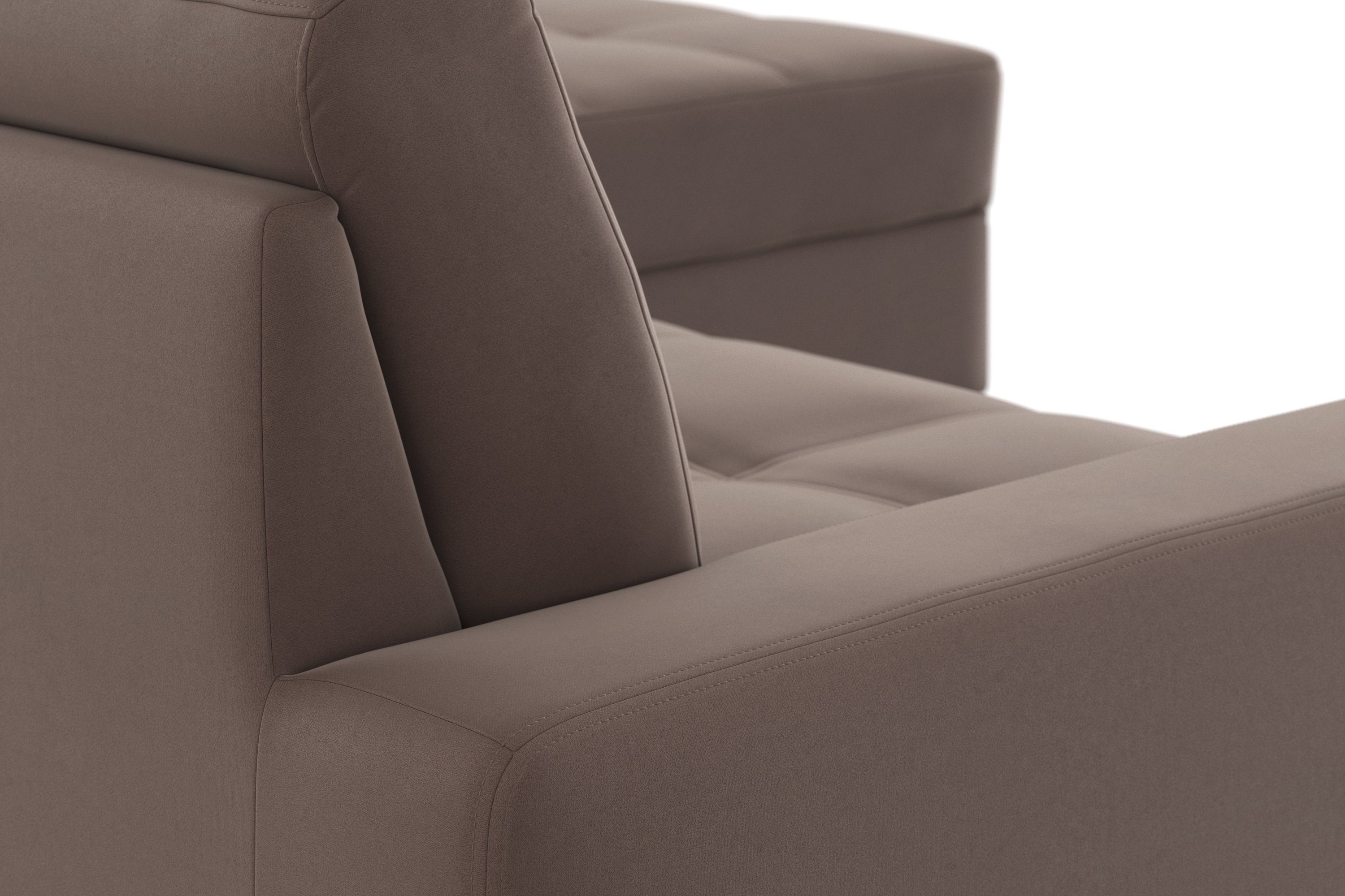 DOMO collection Hoekbank Florentina tijdloos en elegant, zitnaden als designelement, L-vorm keuze met slaapfunctie, met contrastnaad, comfortabele zithoogte 47 cm
