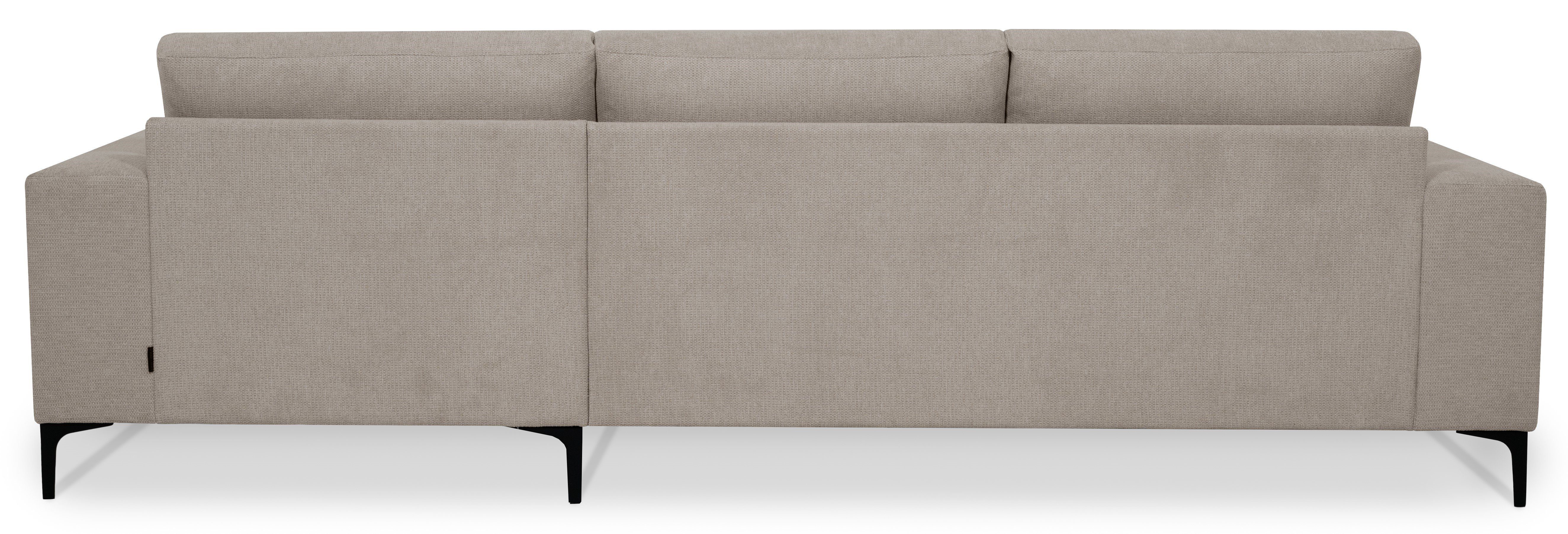 Places of Style Hoekbank Xander, L-model, Breedte 280 cm, soft-touch chenille, zwarte metalen voeten