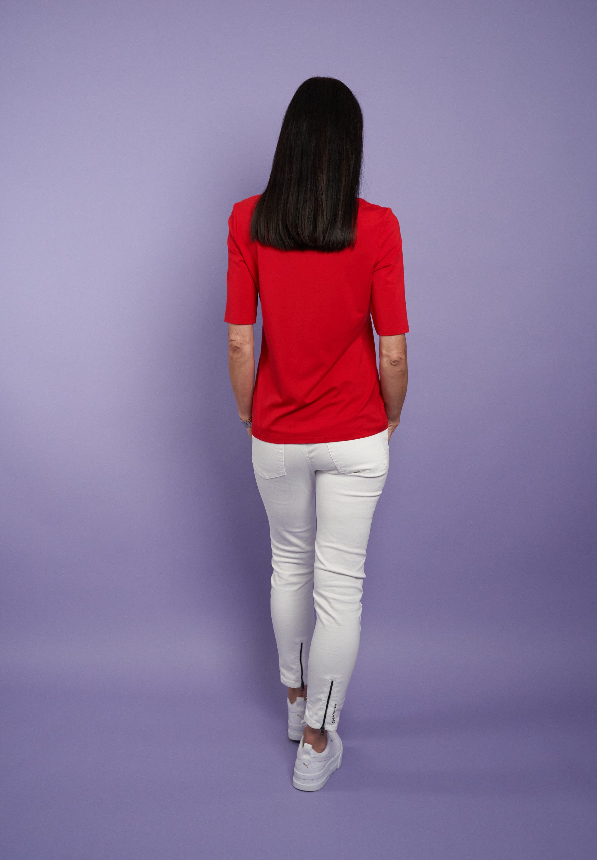 Seidel Moden Shirt met staande kraag in heuplengte, made in germany