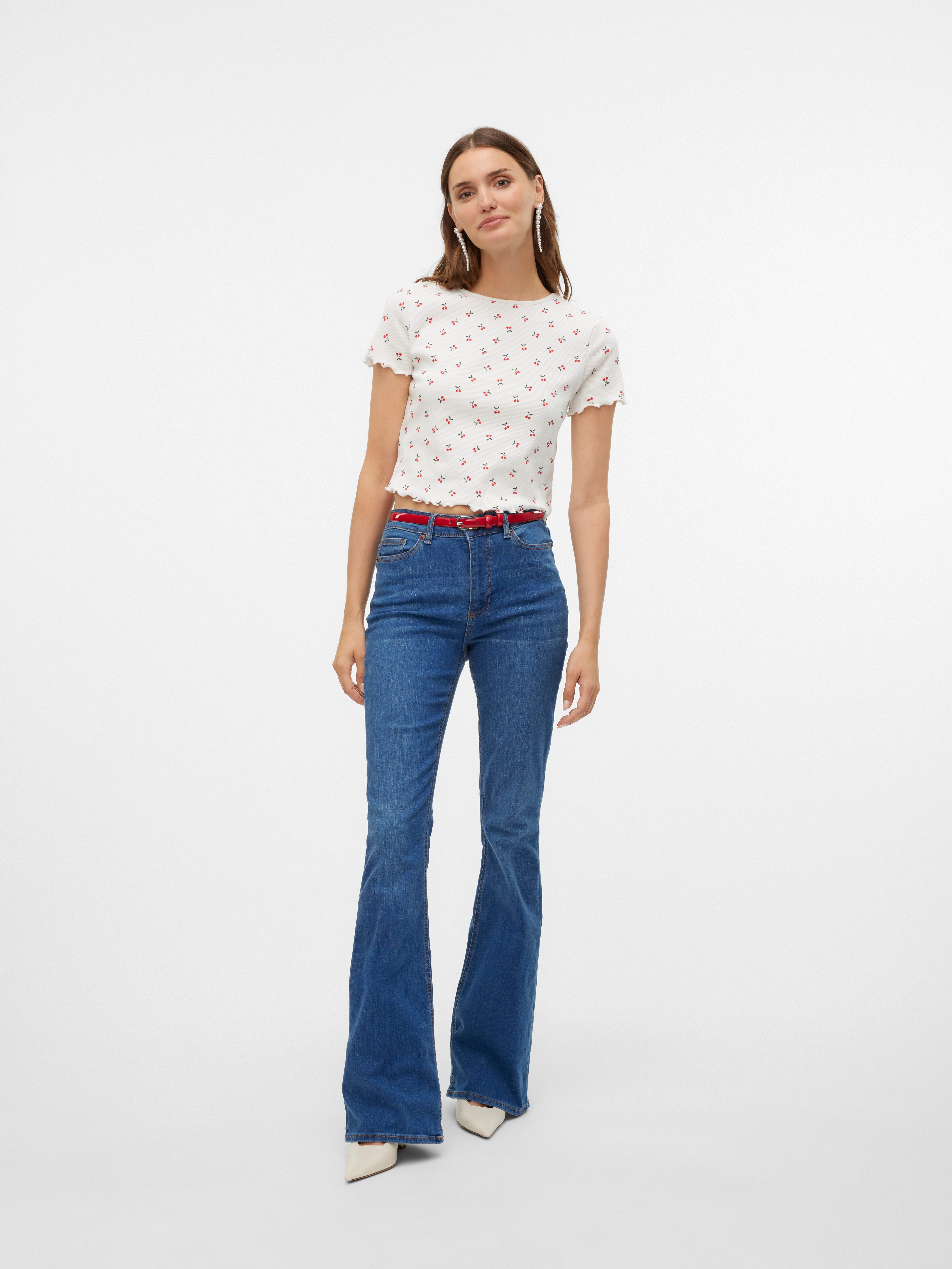 Vero Moda Shirt met korte mouwen VMHARRY SS O-NECK TOP JRS NOOS