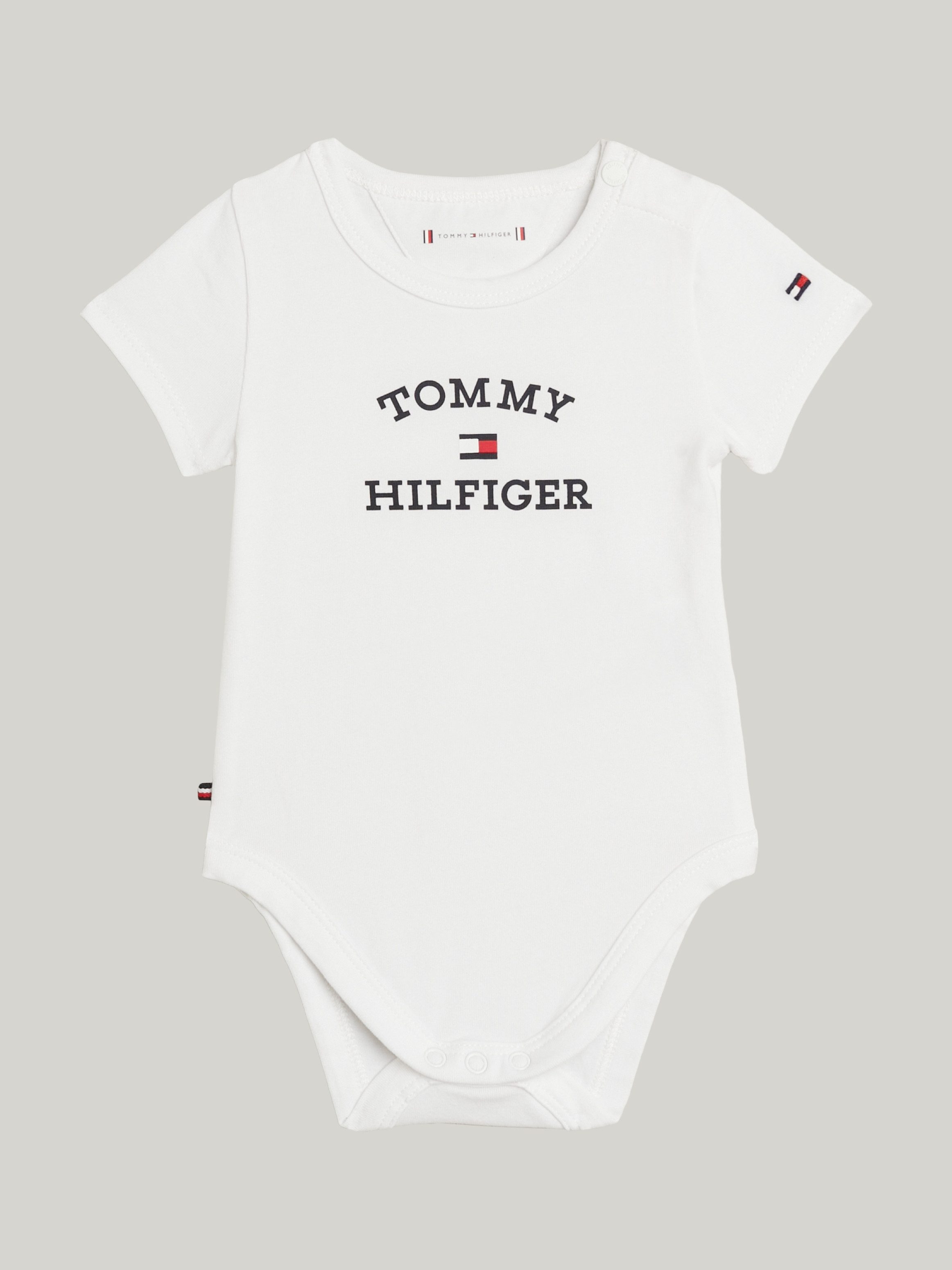 Tommy Hilfiger Body met korte mouwen BABY TH LOGO BODY S S