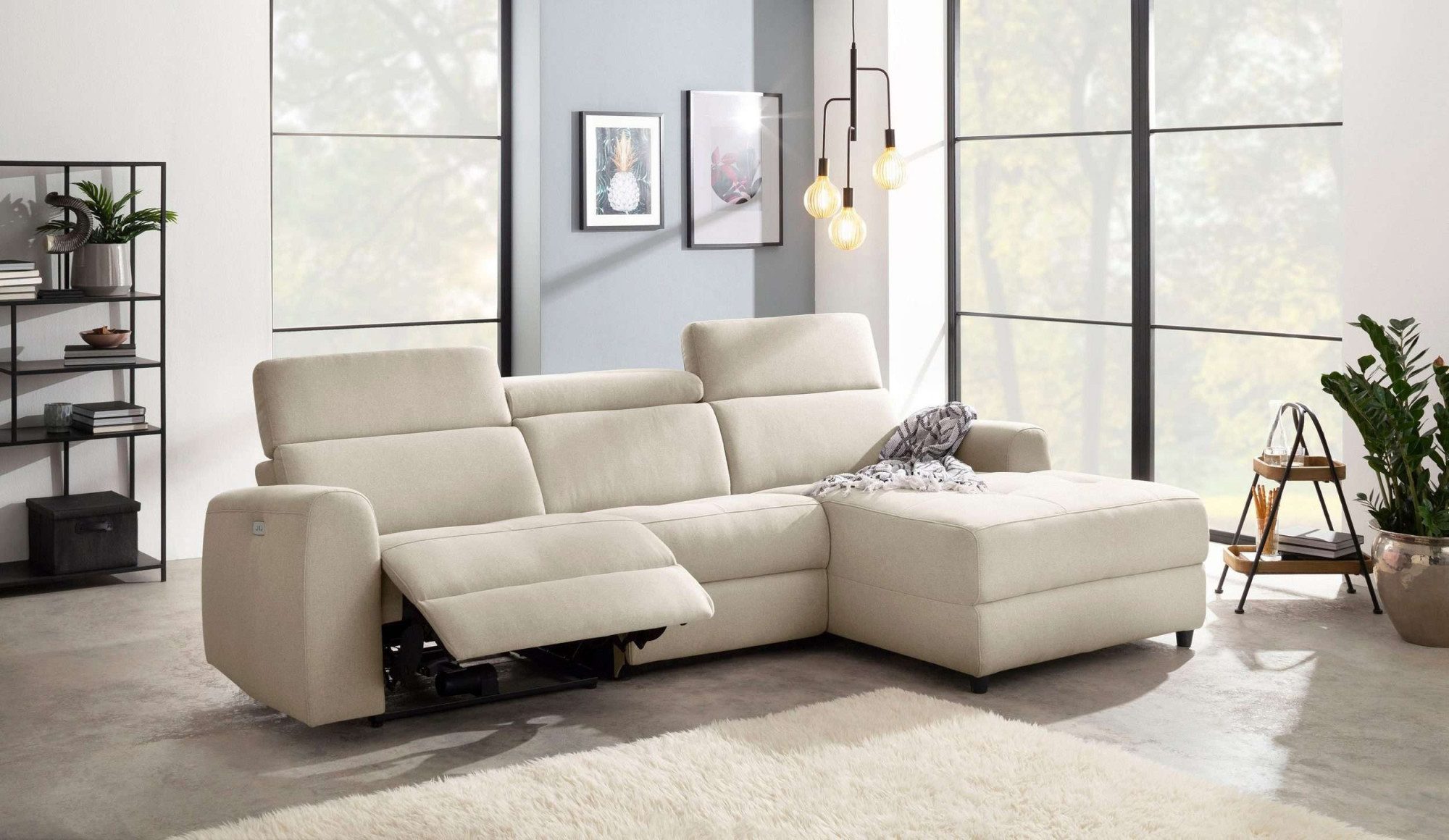 Home affaire Hoekbank Sentrano, L-vorm, 275 cm, man. of electr. relaxfunctie en usb/kopverstelling