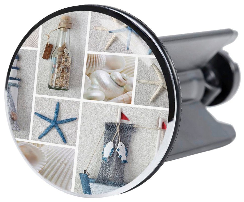 Sanilo Set badkameraccessoires ZEEBRIES bestaand uit toiletzitting, badmat en wastafelplug (complete set, 3-delig)