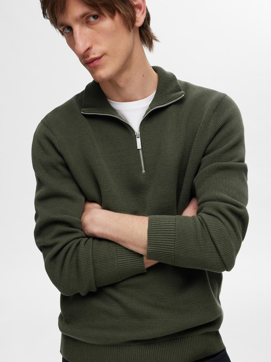 SELECTED HOMME Schipperstrui SLHDANE LS KNIT STRUCTURE HALF ZIP NOOS