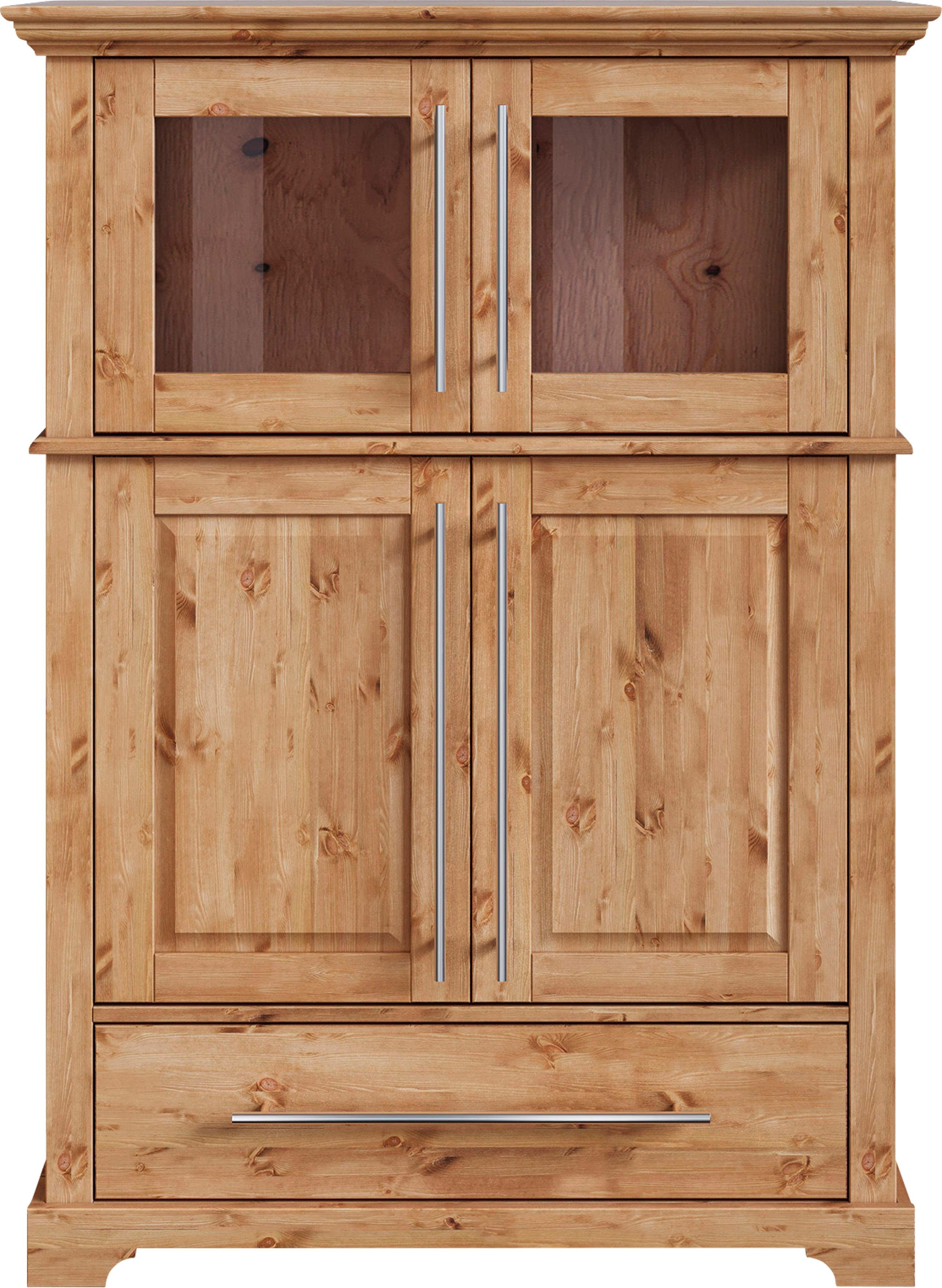 Home affaire Highboard Meliss Breedte 94 cm, 4-deurs, met lade, massief grenen, FSC®