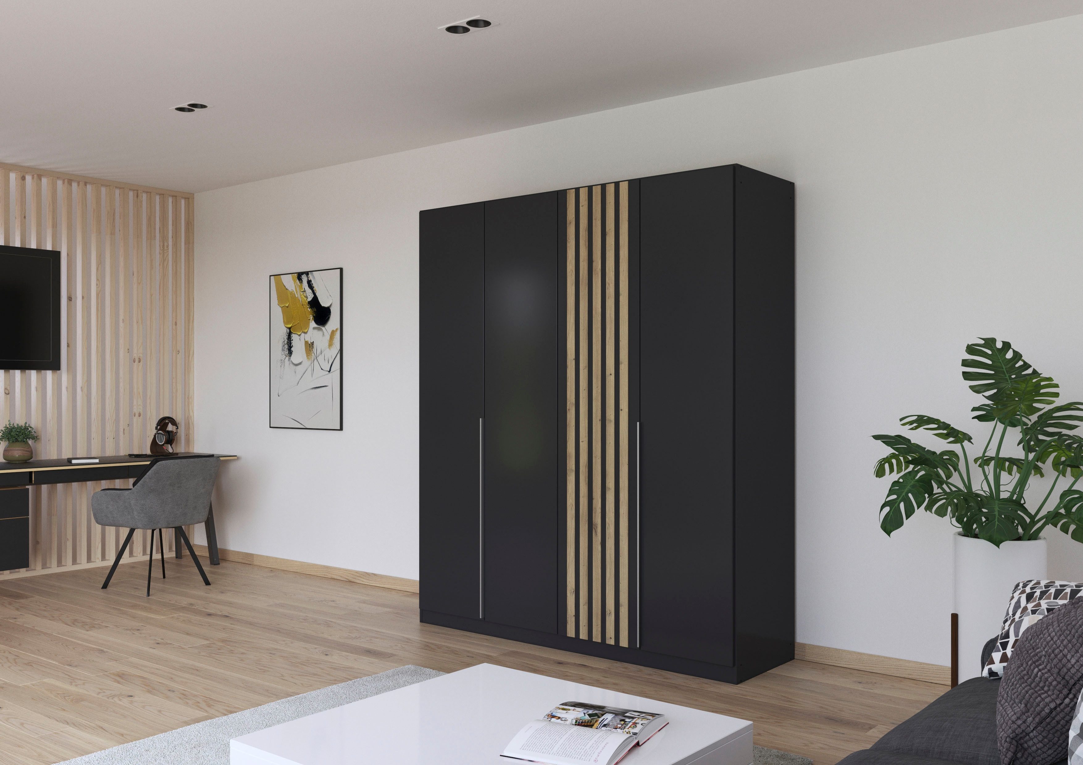 rauch Draaideurkast Kledingkast kast garderobe garderobekast LAMELLA elegante lamellenplaat in 3d akoestisch paneel uiterlijk made in germany