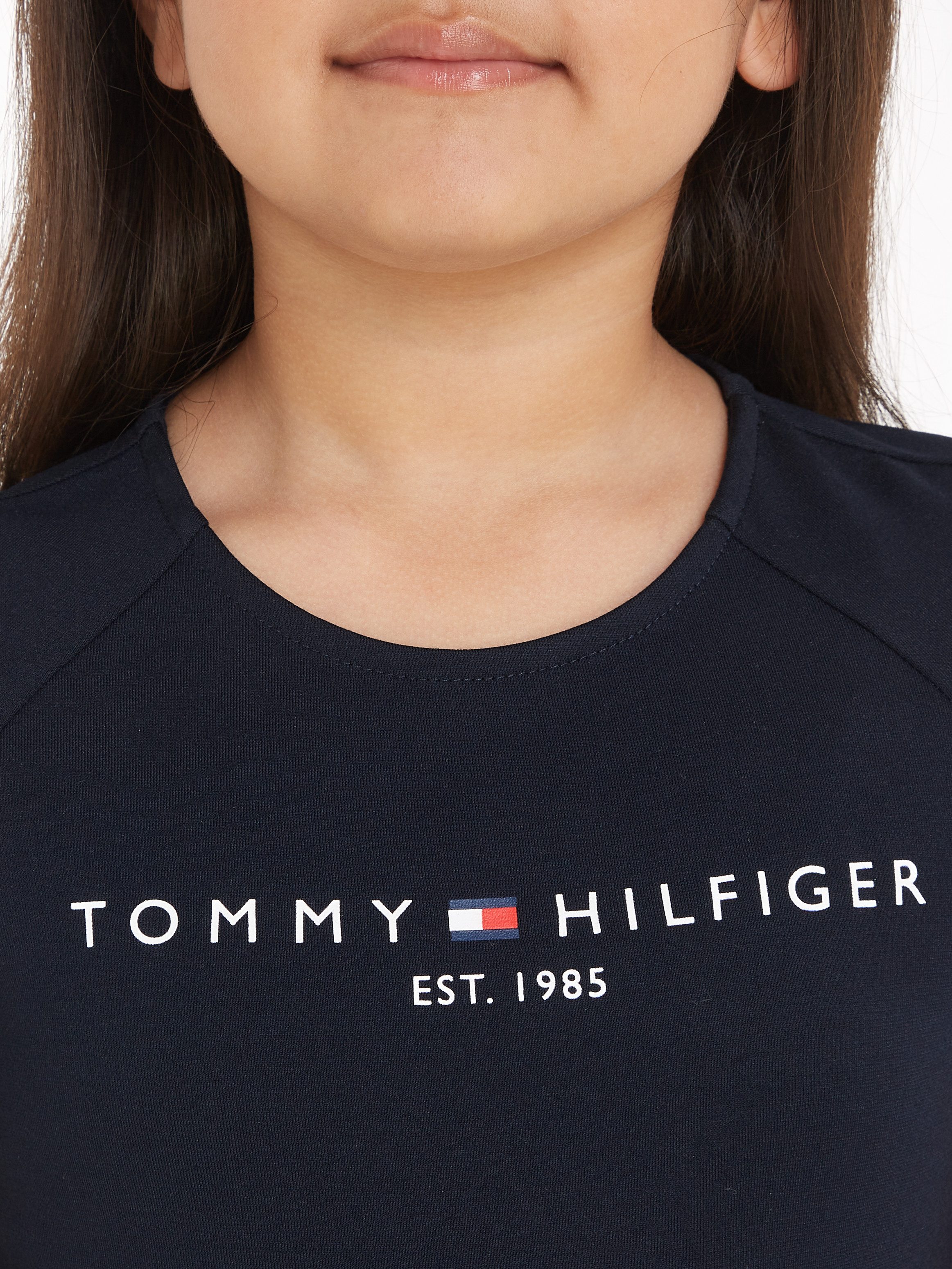 Tommy Hilfiger Jurk in a-lijn PUNTO FIT & FLARE DRESS SS Kinderen tot 16 jaar met logo-opdruk