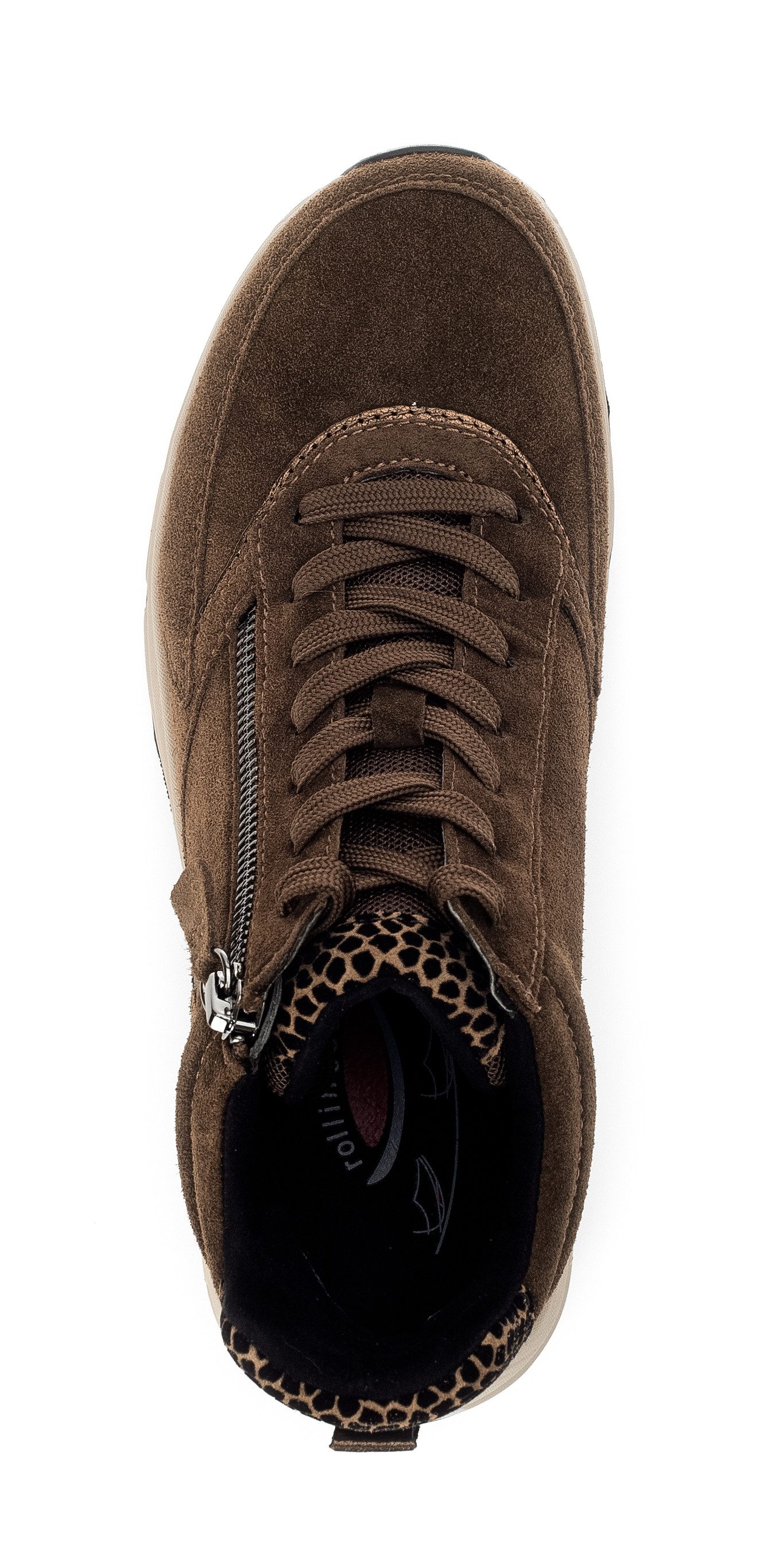 Gabor Rollingsoft Sneakers met sleehak , vrijetijdsschoen, veterschoen, veterschoenen met uitneembare binnenzool
