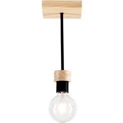 britop lighting plafondlamp chandelle natuurproduct van eikenhout, duurzaam met fsc-certificaat, bijpassende lm e27-exclusive, made in eu (set, 1 stuk) bruin