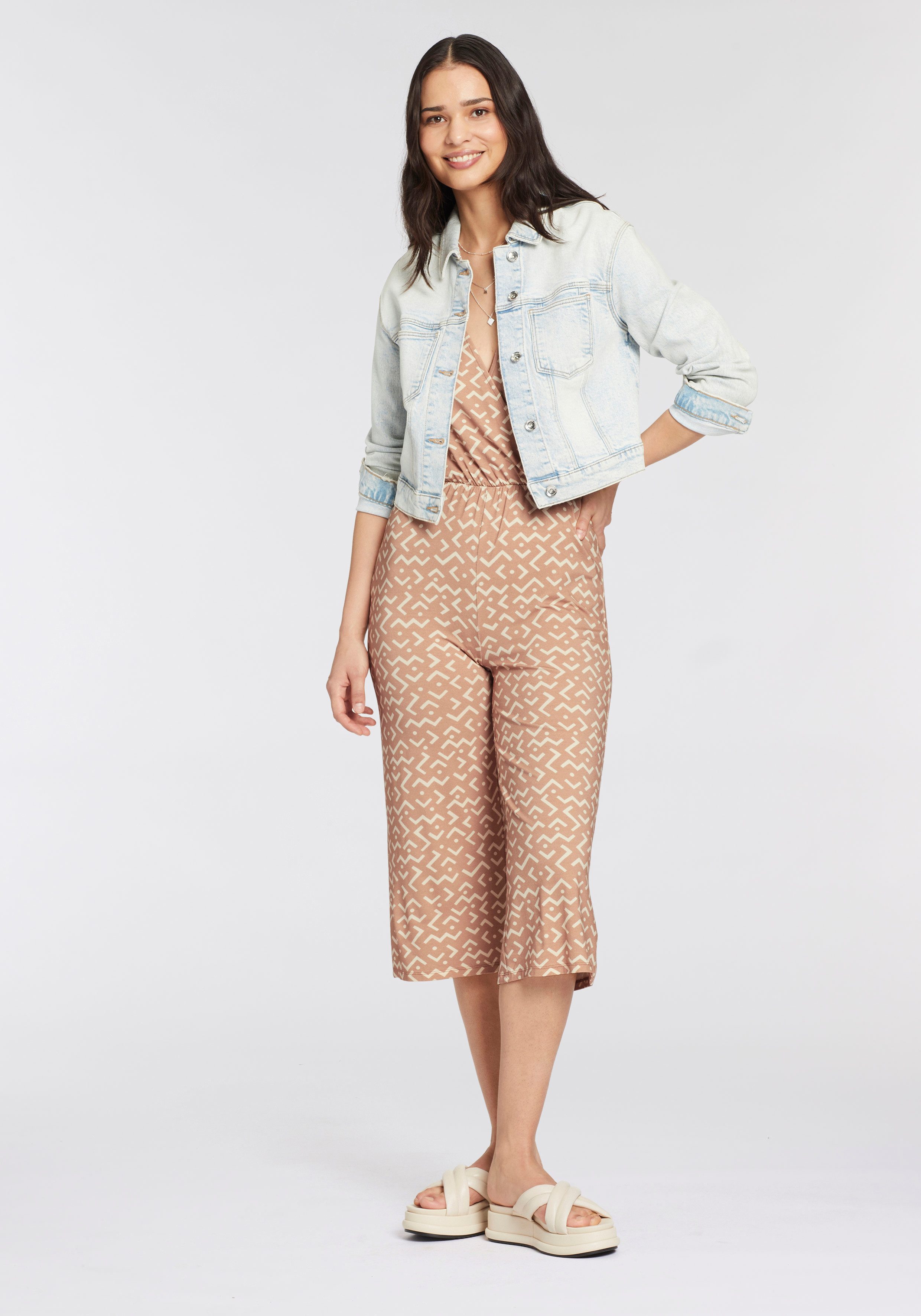 Laura Scott Jumpsuit met trendy all-over print