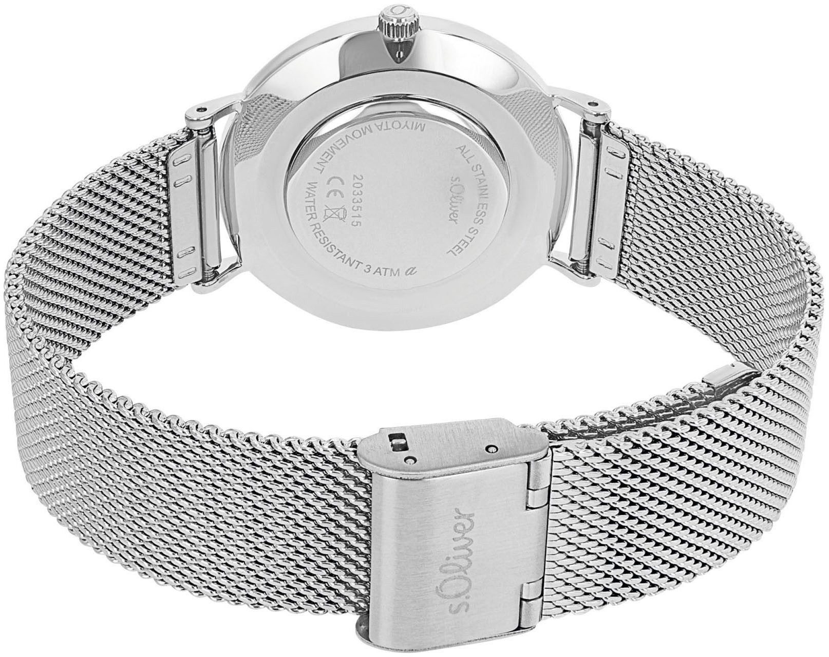 s.Oliver Kwartshorloge Horloge, dameshorloge, stalen band, analoog