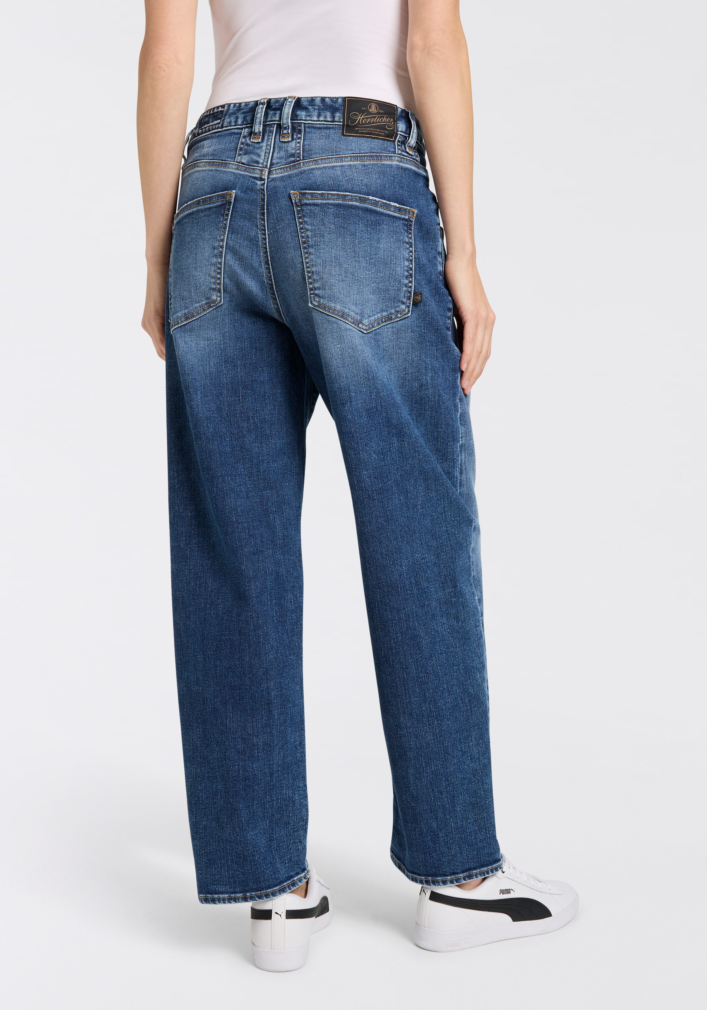 Herrlicher Loose fit jeans BROOKE ORGANIC DENIM met figuurnaden aan de taille