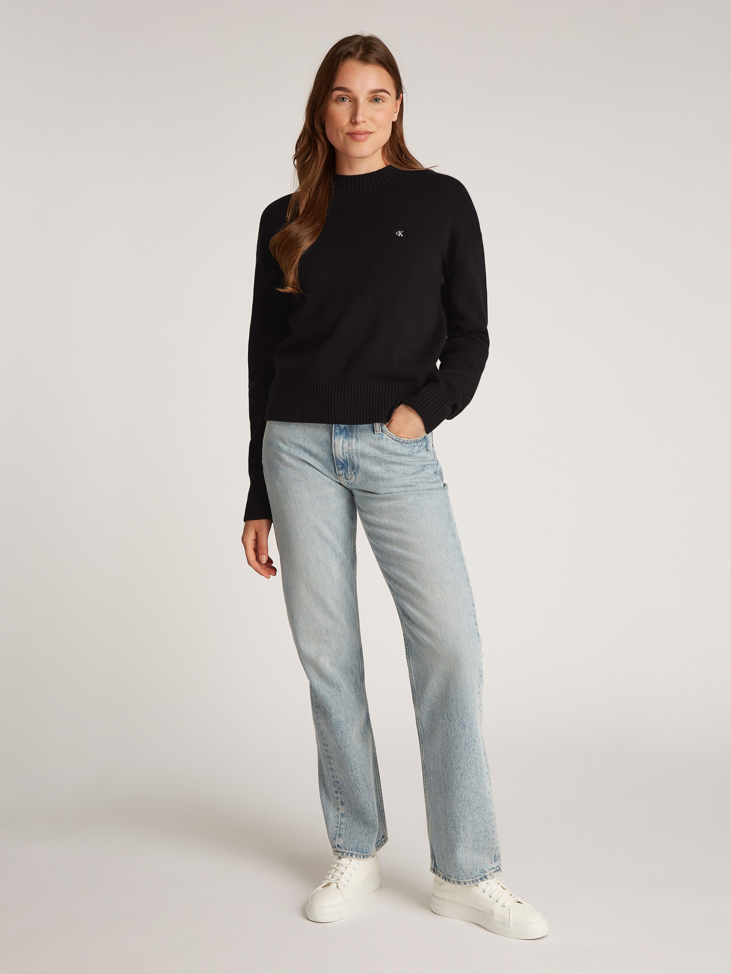 Calvin Klein Trui met ronde hals MONOGRAM EMBRO CREWNECK SWEATER