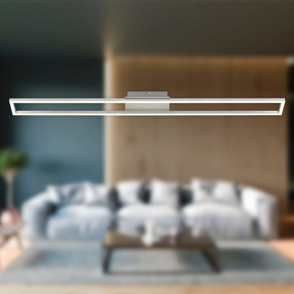 Briloner Leuchten Led-plafondlamp 3094012 FRAME Plafondlamp, 110x12x5 cm, mat-nikkel, 18W, woonkamer, slaapkamer