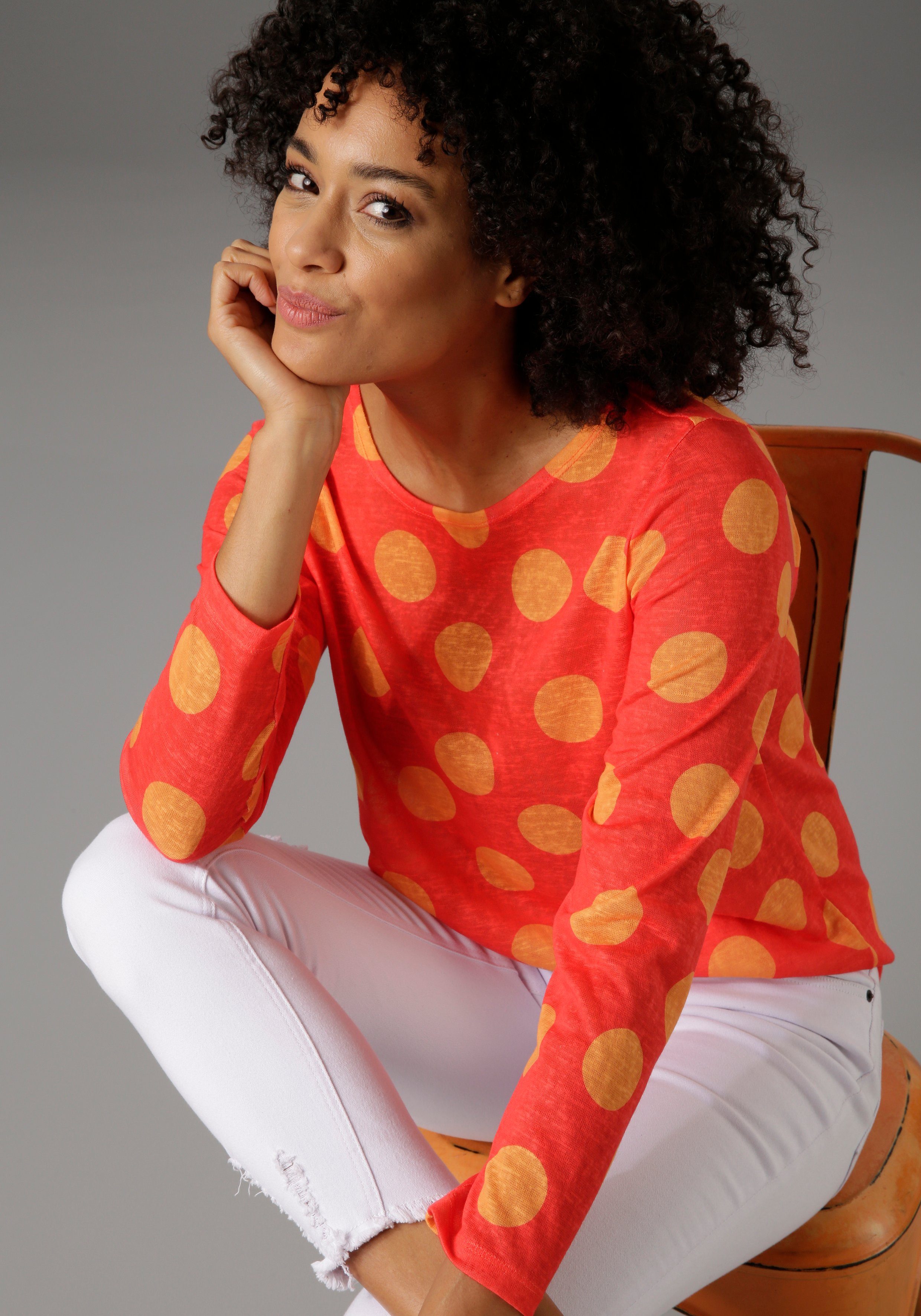Aniston CASUAL Shirt met lange mouwen met punten
