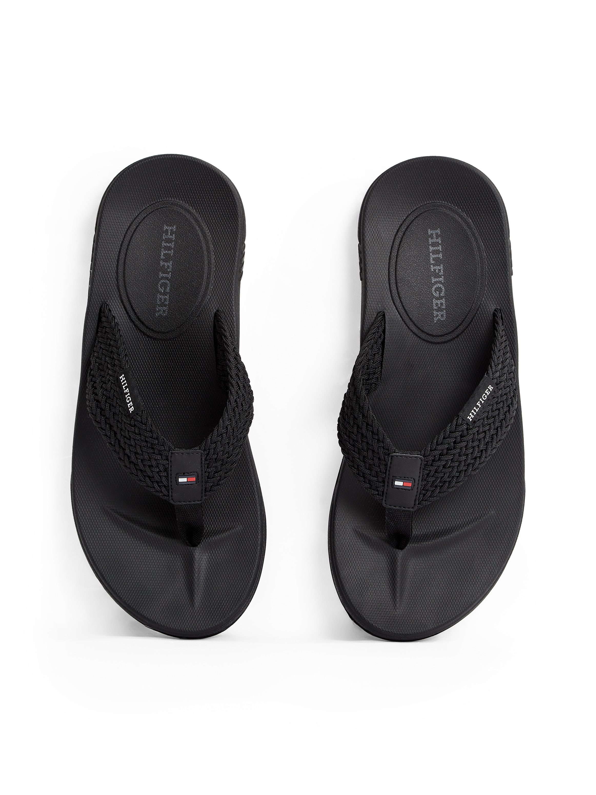 Tommy Hilfiger Teenslippers MOLDED HILFIGER WEB BEACH SANDAL , zomer schoen, flats, strand schoen met zij logo-opdruk