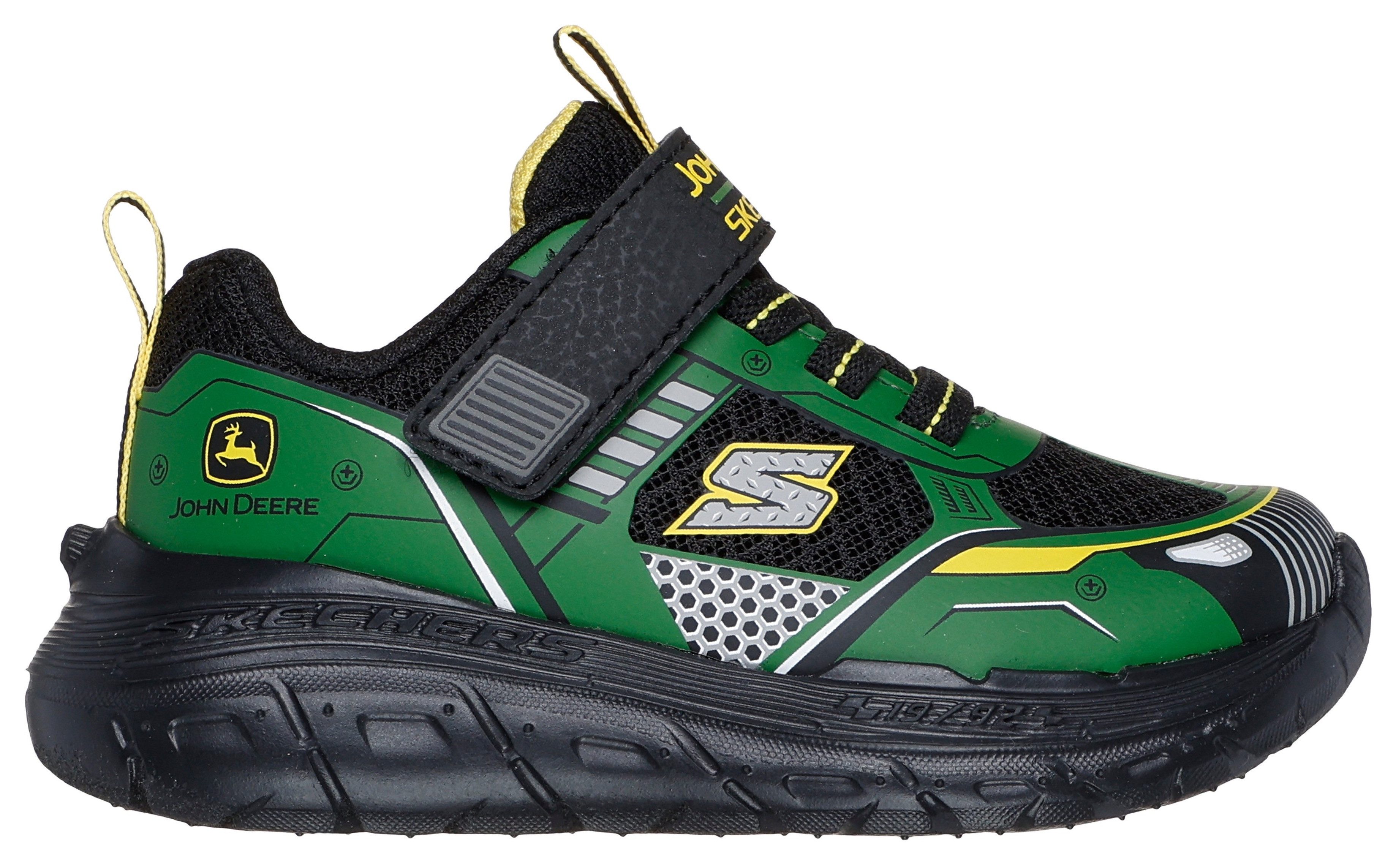 Skechers Sneakers SKECH TRACKS-TRACTOR-TRONIX, John Deere , klittenbandschoen in john deere ontwerp, maat sjabloon om te downloaden