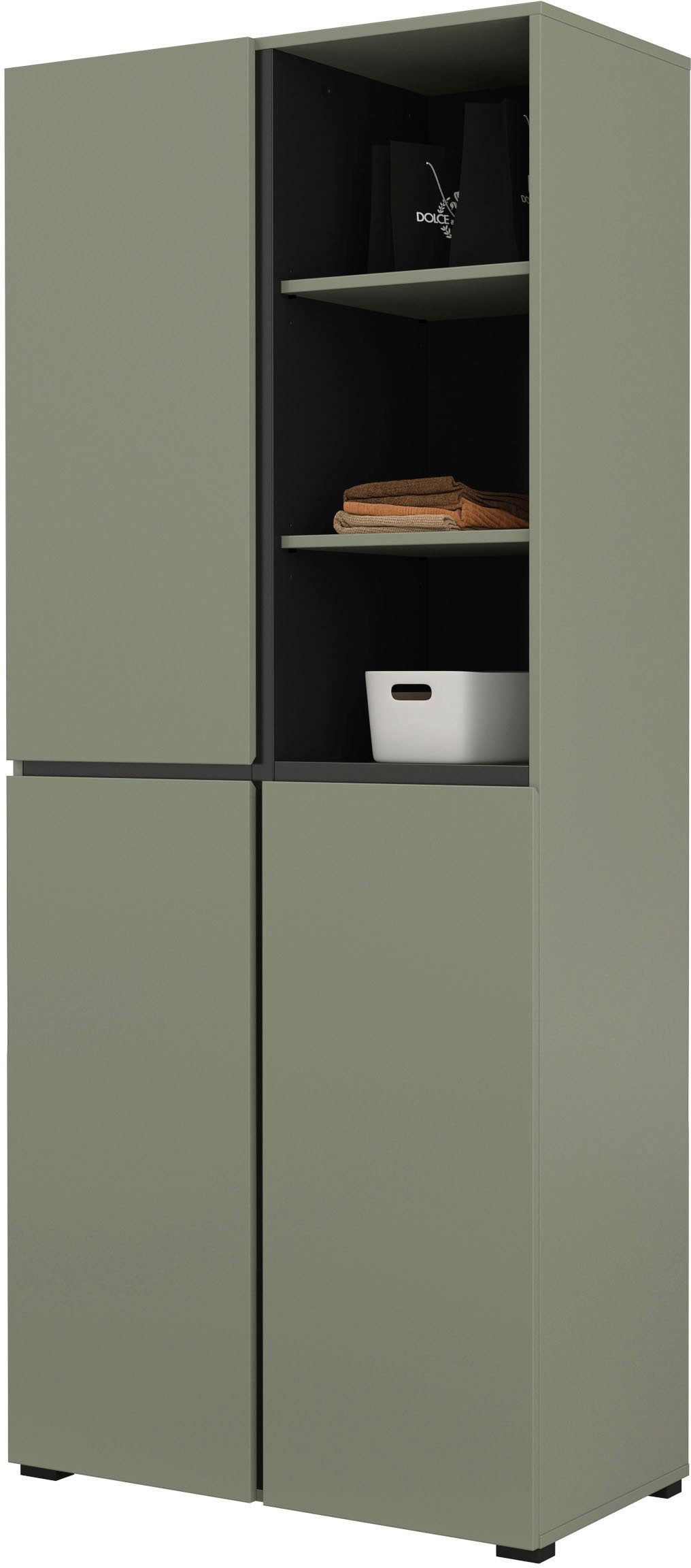 INOSIGN Schoenenkast Cross, Hoogte 183,5cm, moderne greeploze schoenenrek met 3 deuren Hoge kast met veel opbergruimte, plaats voor ongeveer 24 paar schoenen