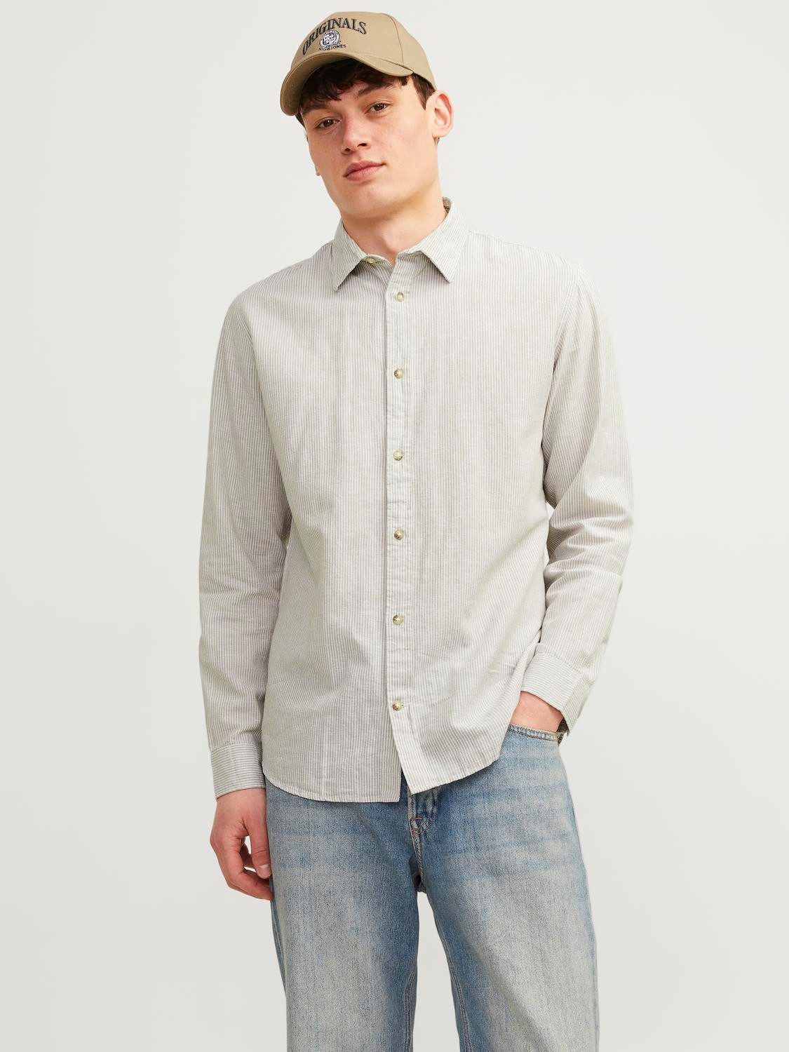 Jack & Jones Overhemd met lange mouwen JJESUMMER LINEN BLEND SHIRT LS SN