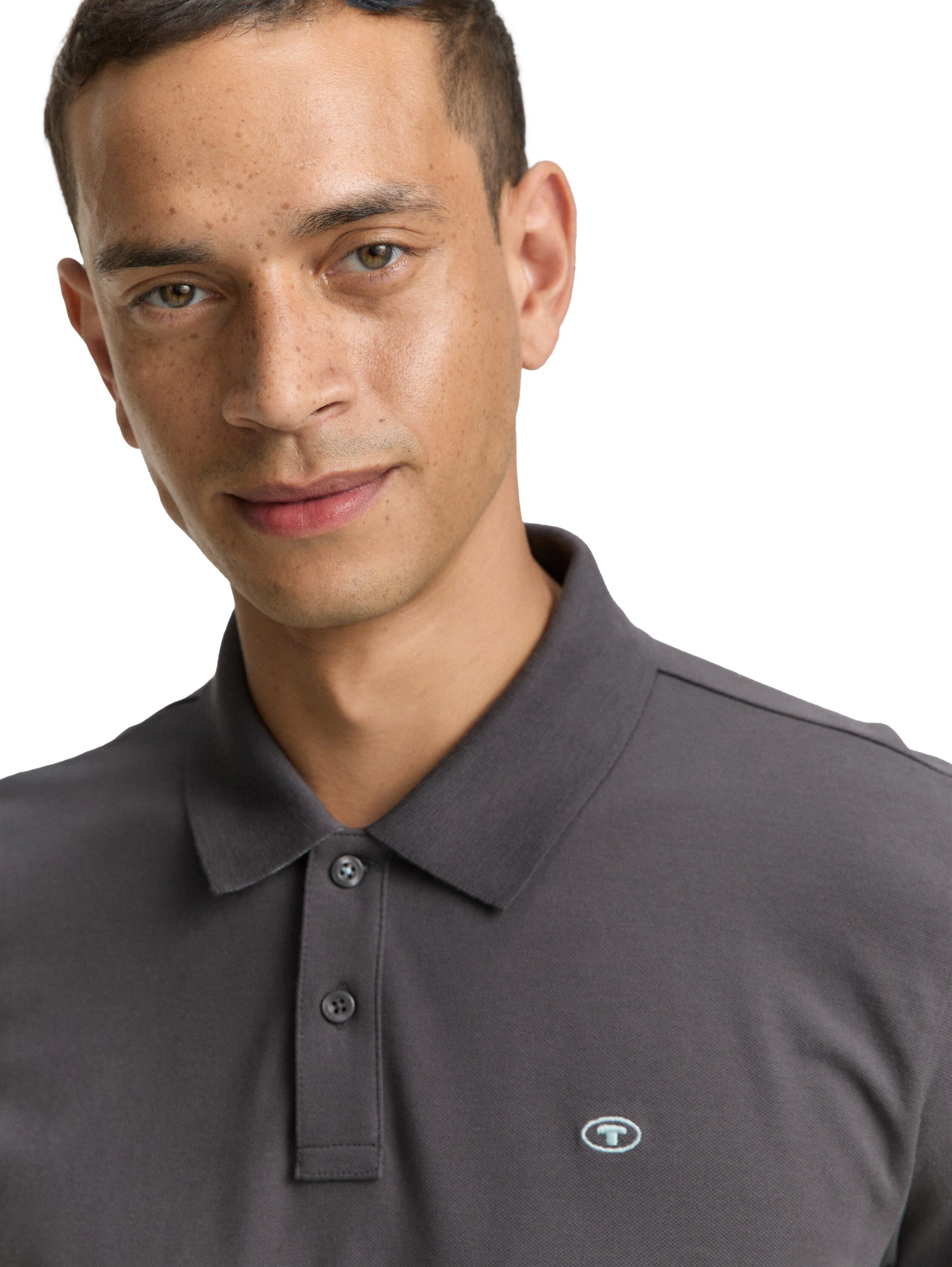 Tom Tailor Poloshirt met lange mouwen met logoborduursel