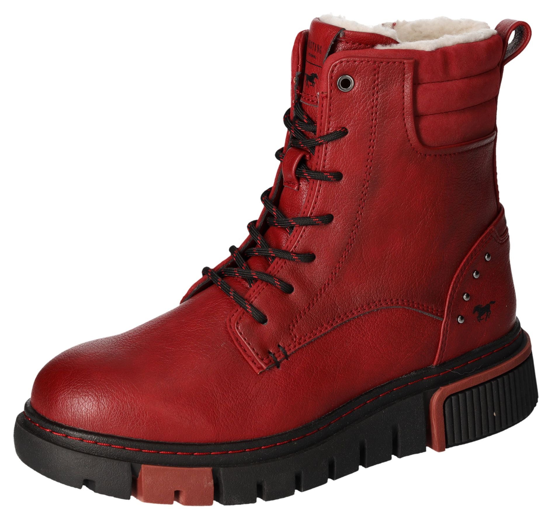 Mustang Shoes Winterlaarzen , veterschoenen, plateaustiefelette, met schachtkussen