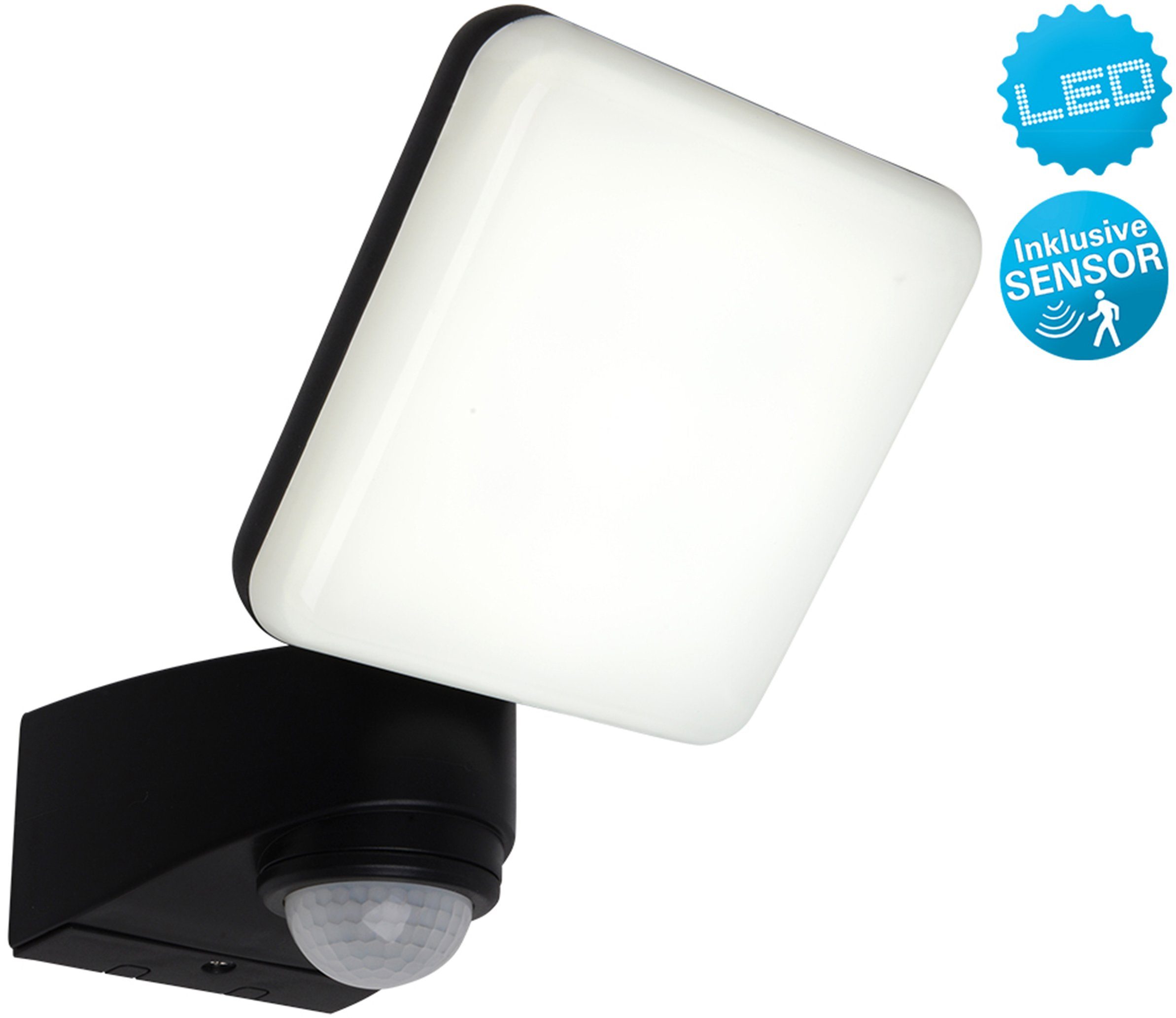 näve Ledwandlamp voor buiten Jaro Buitenlamp met bewegingsmelder, detectiebereik 2-12m (1 stuk) tuinlampen grijs