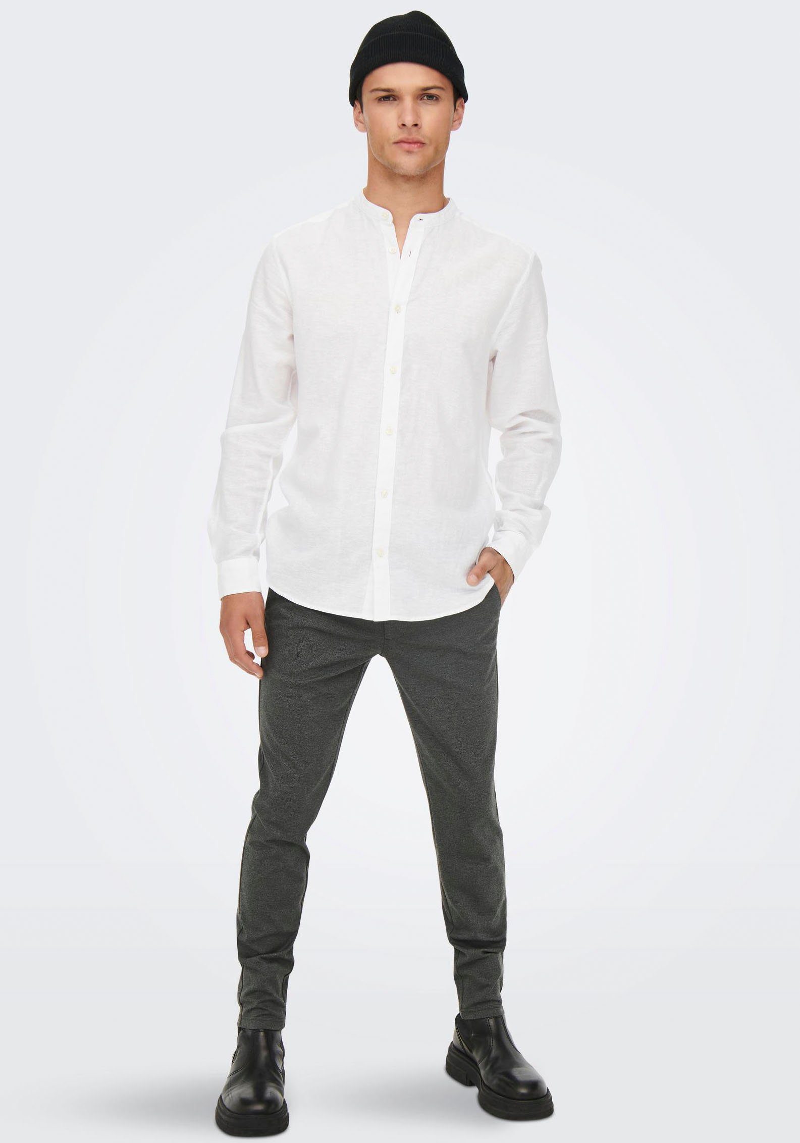 ONLY & SONS Stoffen broek met licht structuurmotief