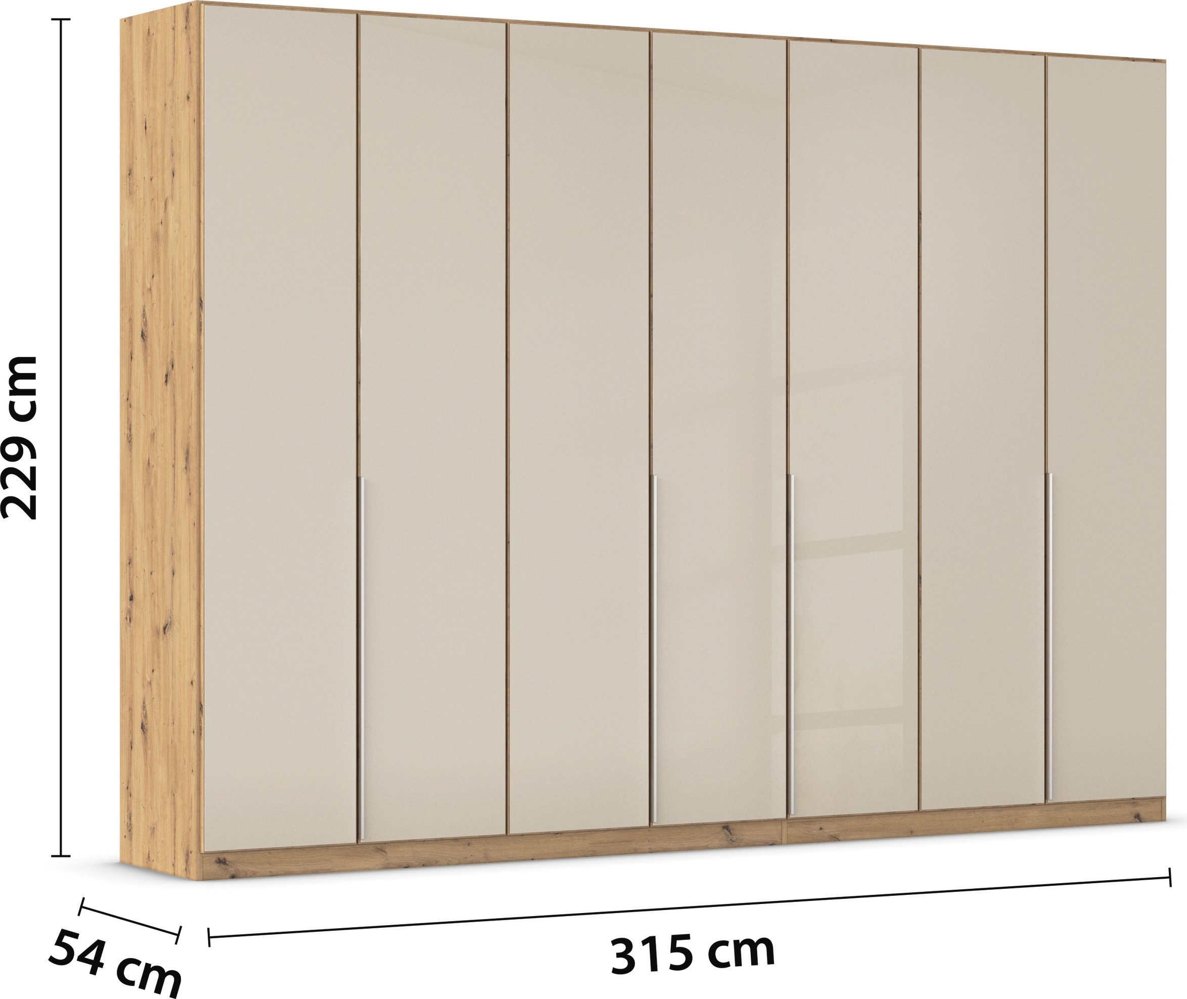 rauch Draaideurkast Kledingkasten kast garderobe AGORDO met glazen front doordachte binnenuitrusting, in 6 breedtes en 2 hoogtes made in germany