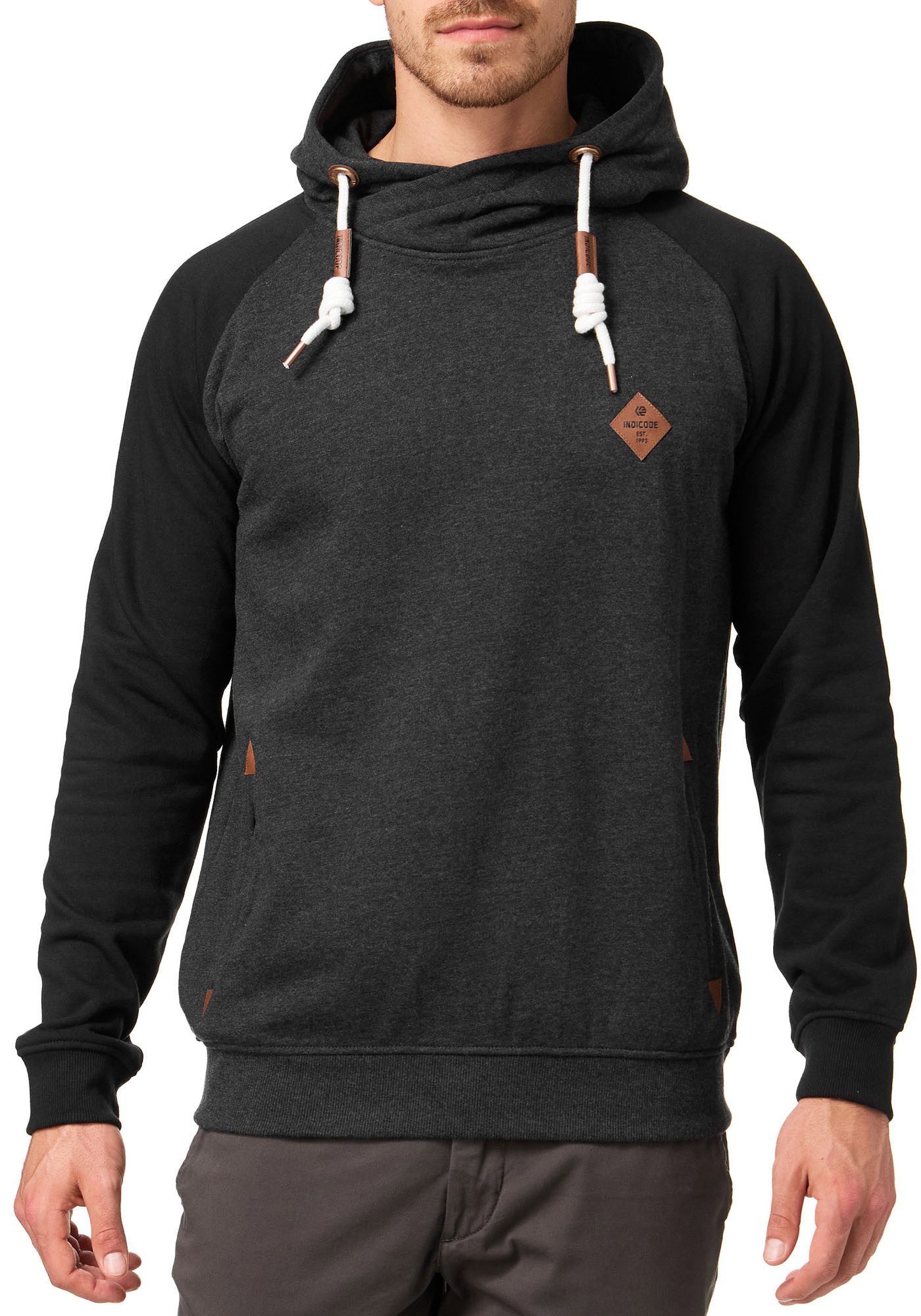 Indicode Hoodie INMarybank heren hoodies maat S grijs