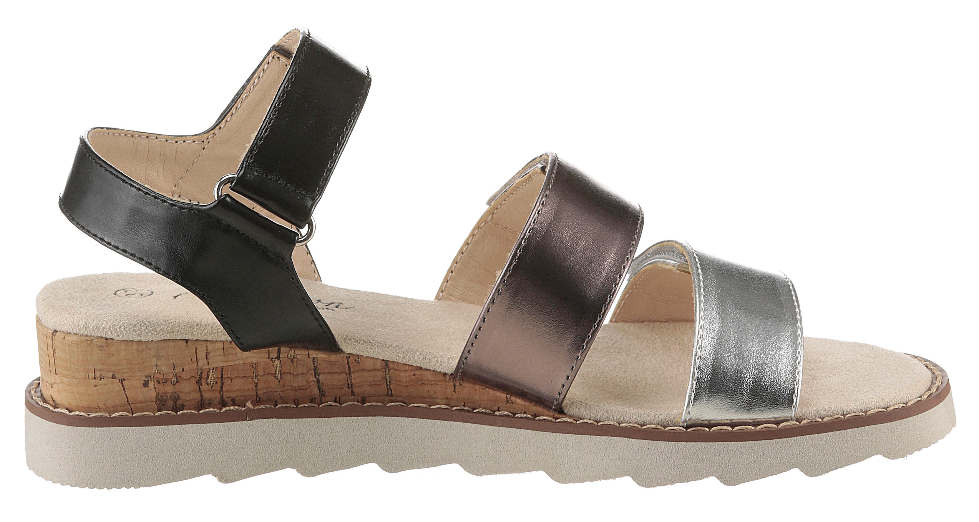 Aniston SHOES Sleehaksandaaltjes , sandaal, zomerschoen, klittenbandschoen, metallic-look - nieuwe collectie