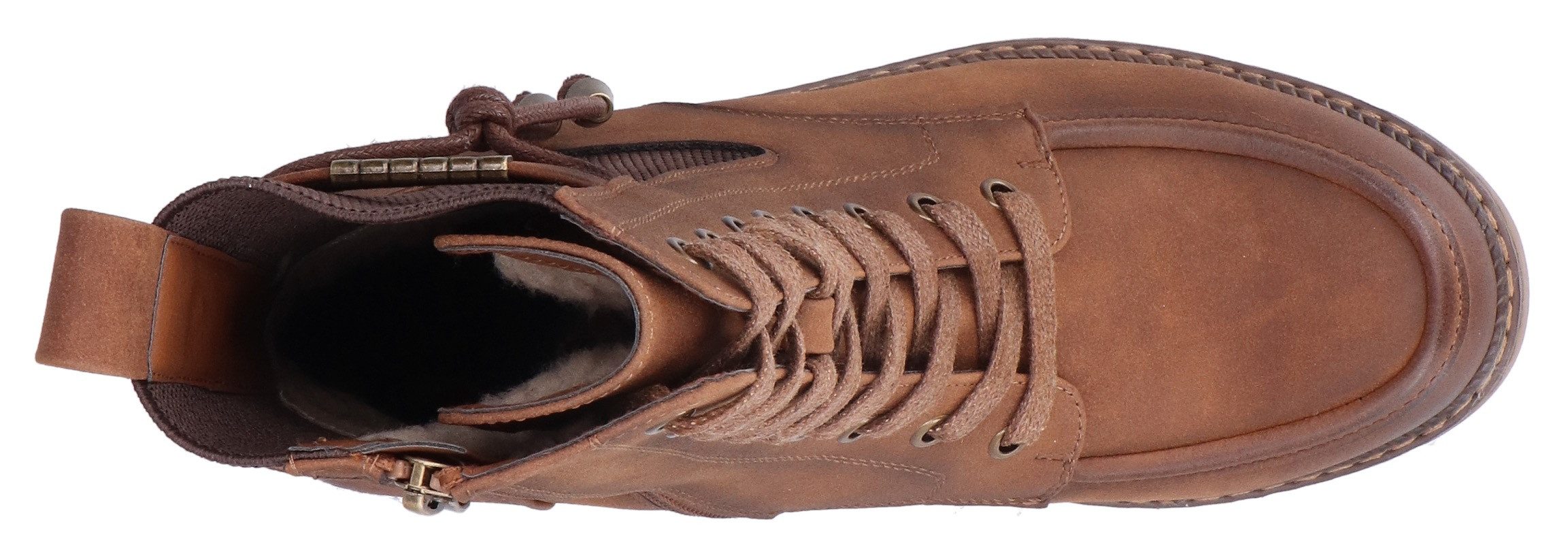 Rieker Winterlaarsjes lace-up boots, ankle boots, block heel, with zipper