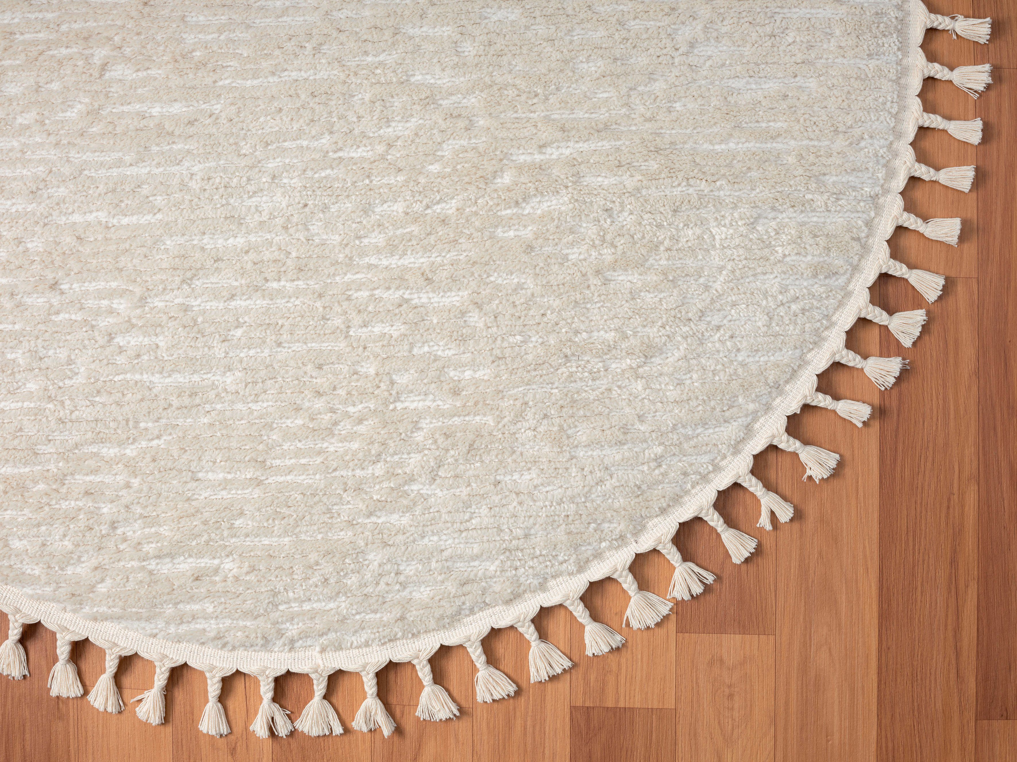Myflair Möbel & Accessoires Hoogpolig vloerkleed Moroccan Pureness moderne tapijt, uni-kleuren, zacht door hoogpolig, met franjes