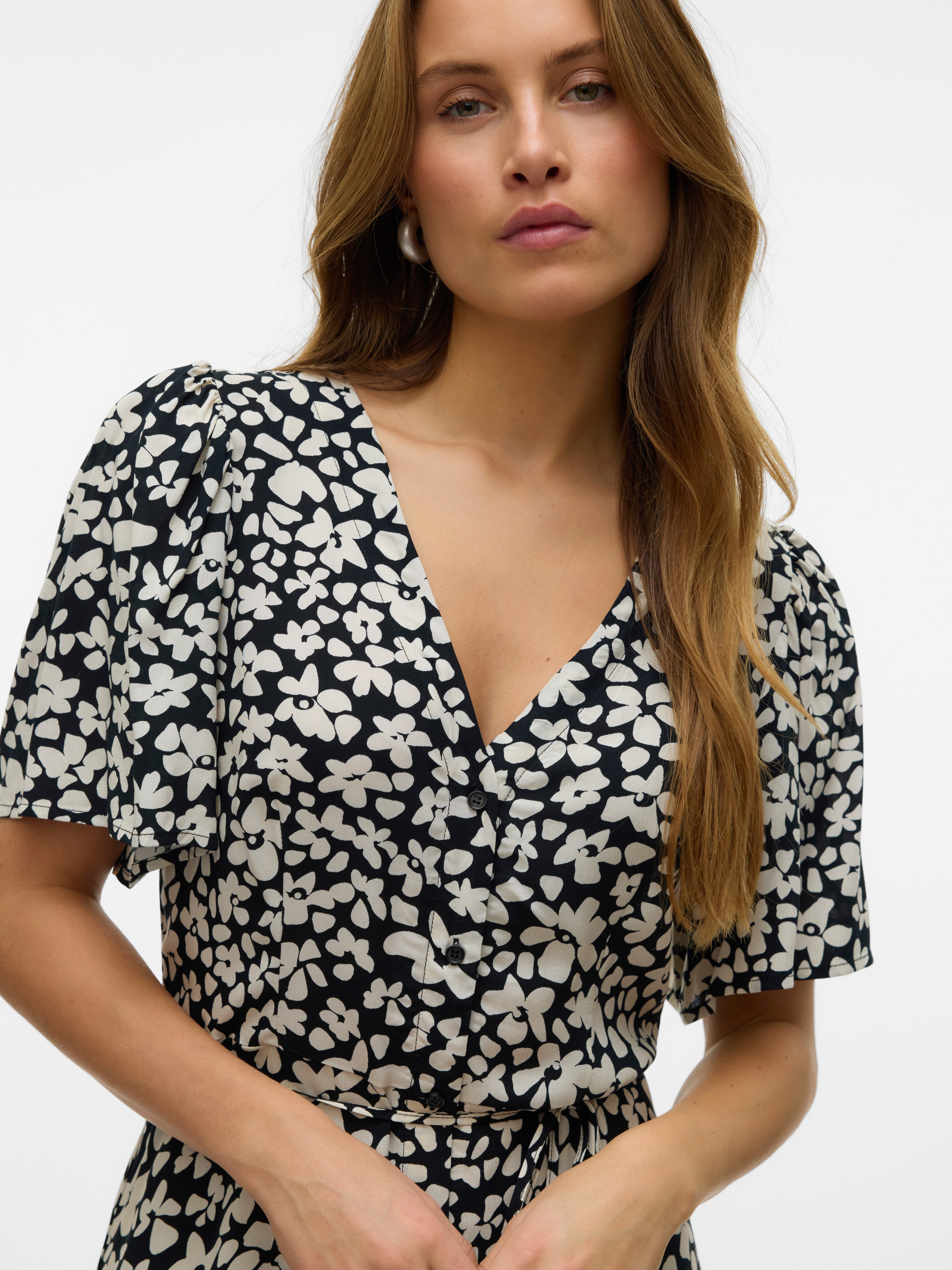 Vero Moda Zomerjurk VMALBA SS CALF DRESS WVN GA NOOS