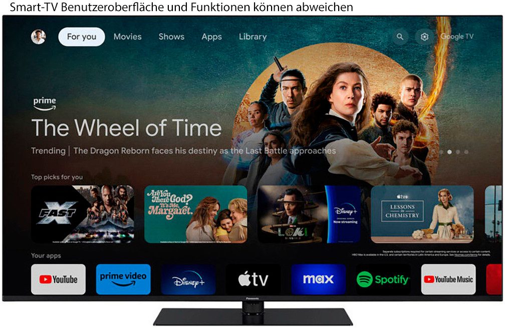 Panasonic Led-TV TN-65W70AEZ, 164 cm / 65", 4K Ultra HD, Google TV - Smart TV