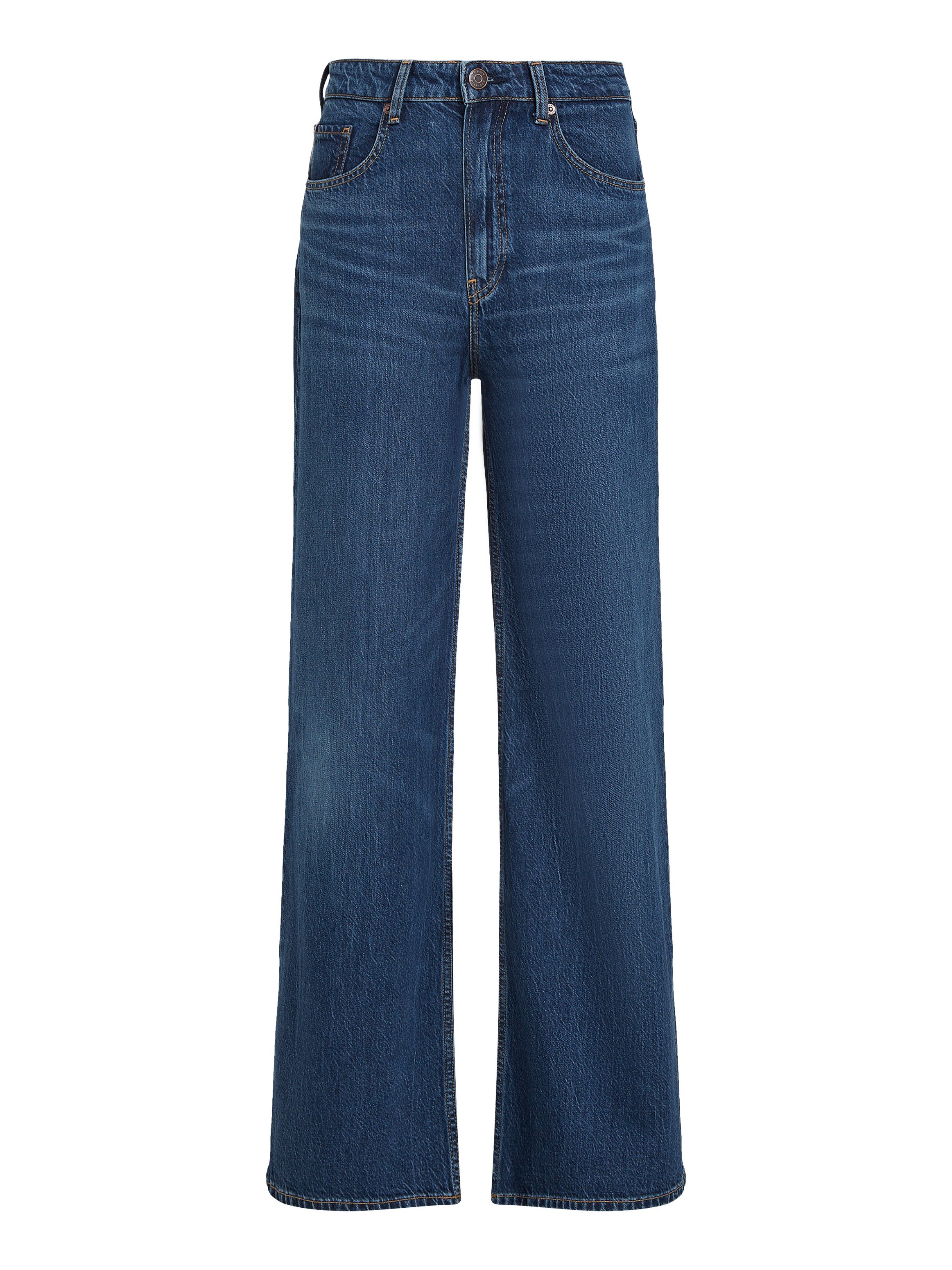 Tommy Hilfiger Wijde jeans WIDE LEG HW LOU met logo-badge, met nagels, met persplooien