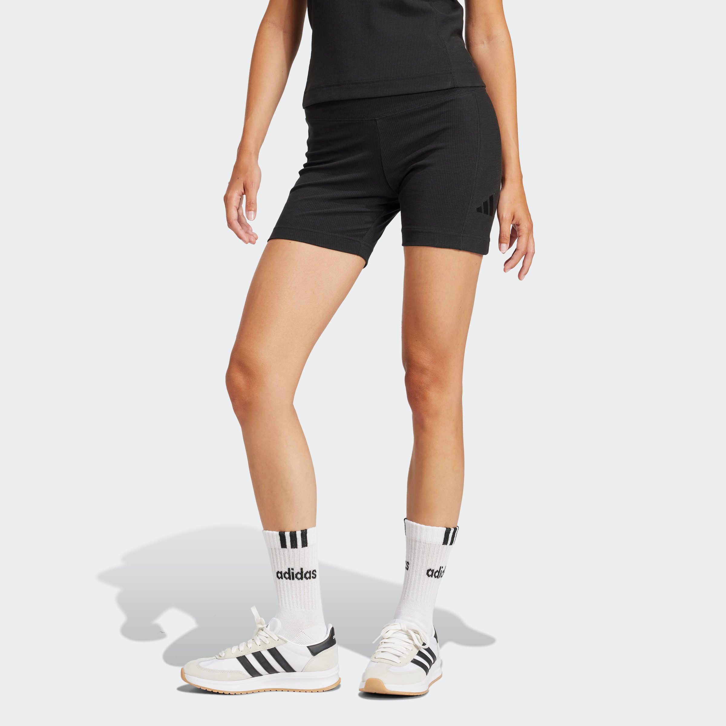 adidas Sportswear Short W LNG RIB BIKER (1-delig) dames shorts maat M zwart